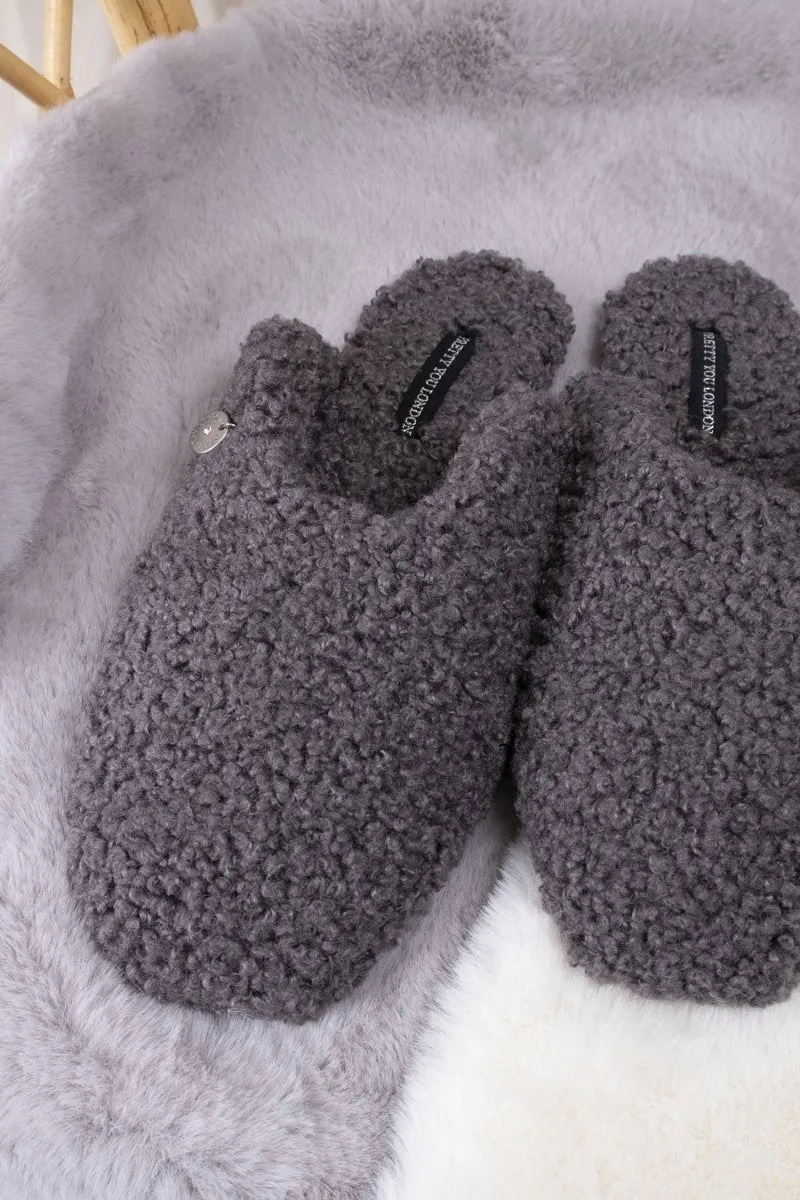 Carla Mule Slippers in Charcoal sold by Pretty You London product image thumbnail 5