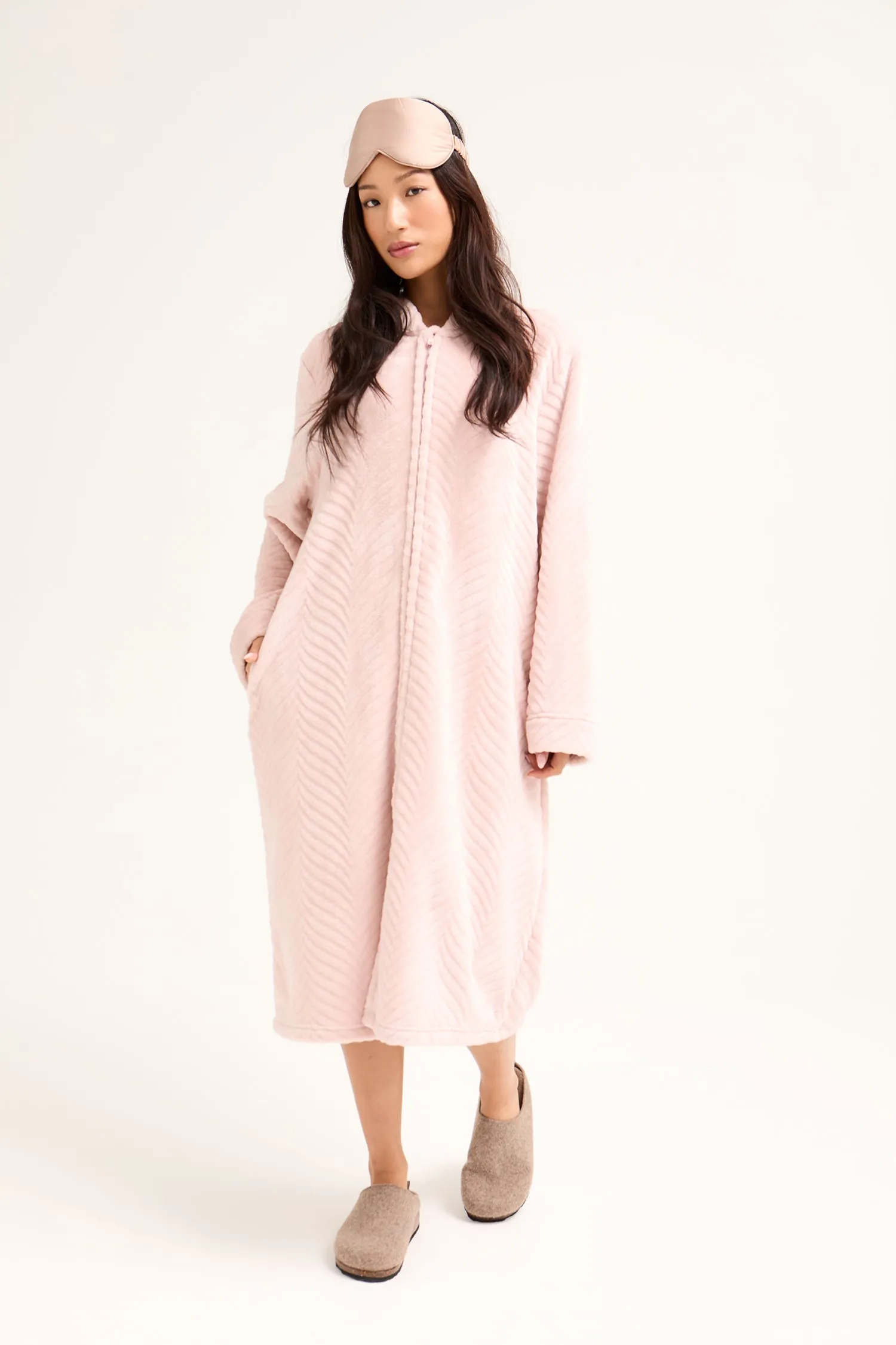 Cosy Chevron Housecoat in Rose sold by Pretty You London product image thumbnail 5