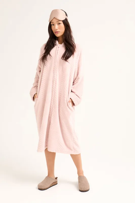Cosy Chevron Housecoat in Rose sold by Pretty You London