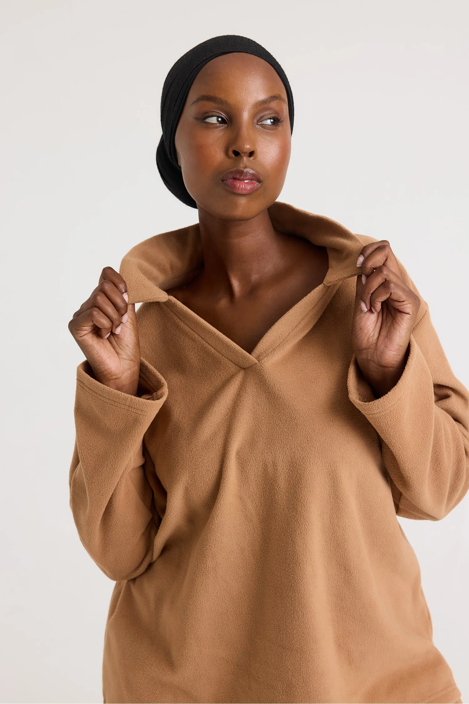 Fleece Lounge Set in Tan sold by Pretty You London product image thumbnail 2