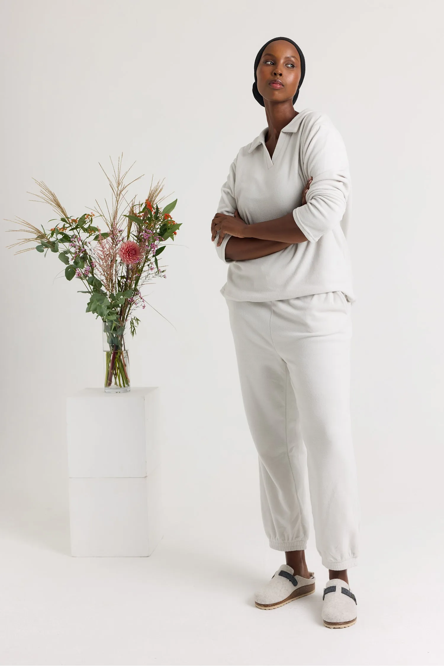 Fleece Lounge Set in Stone sold by Pretty You London product image thumbnail 4