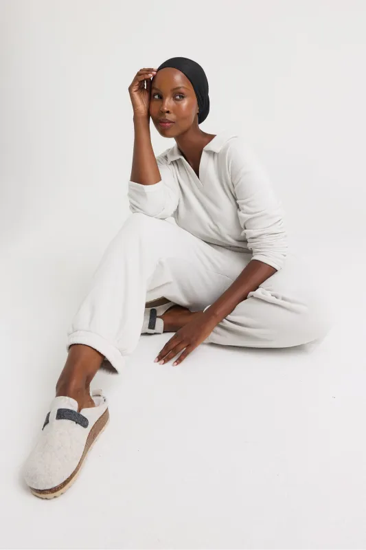 Fleece Lounge Set in Stone sold by Pretty You London