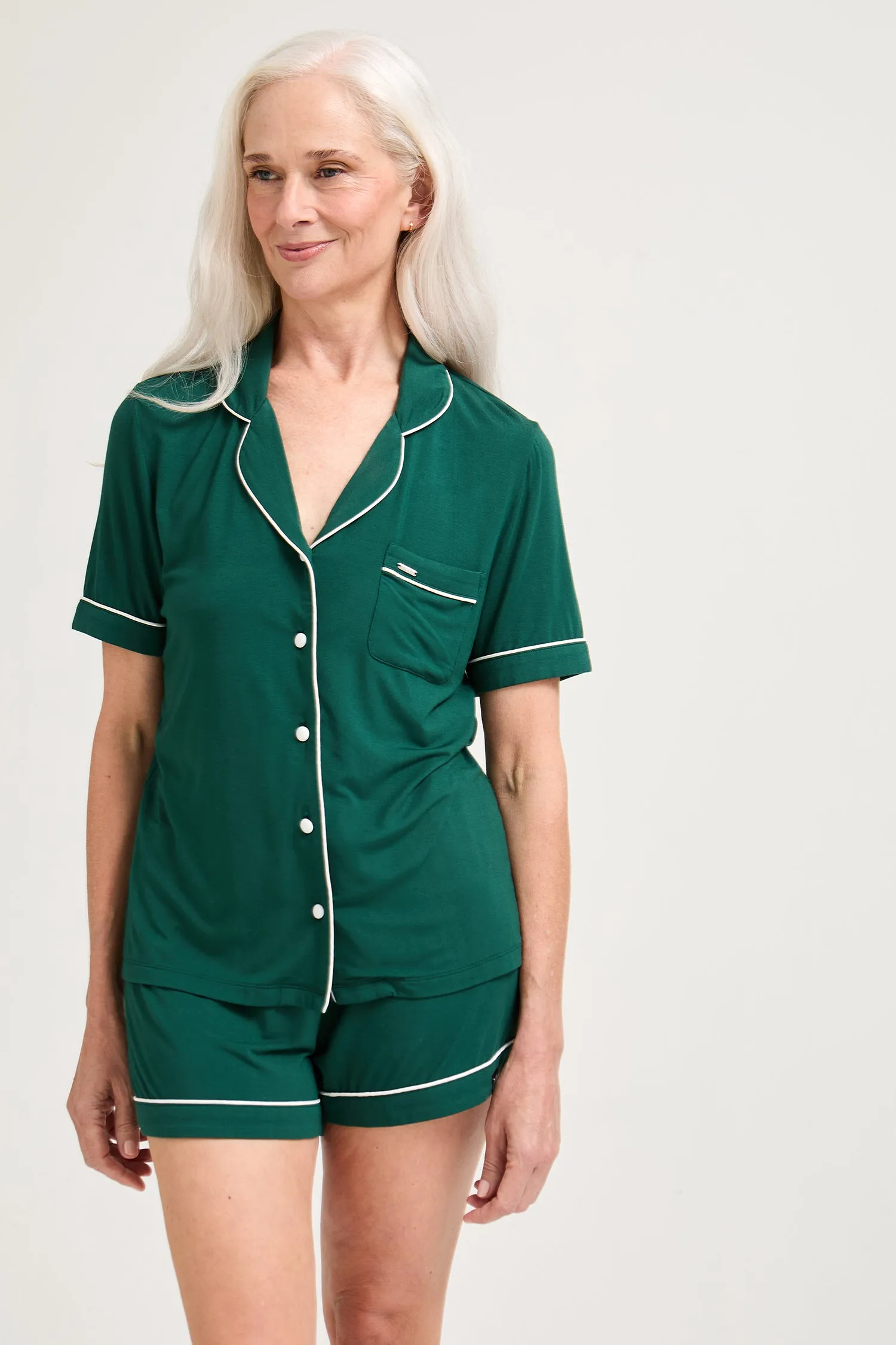 Bamboo Shirt Short Set in Green sold by Pretty You London product image thumbnail 4