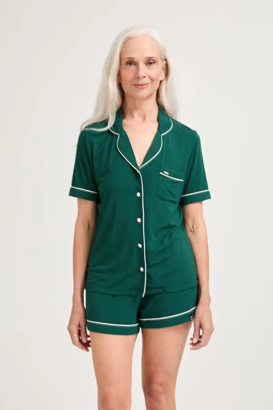 Bamboo Shirt Short Set in Green sold by Pretty You London