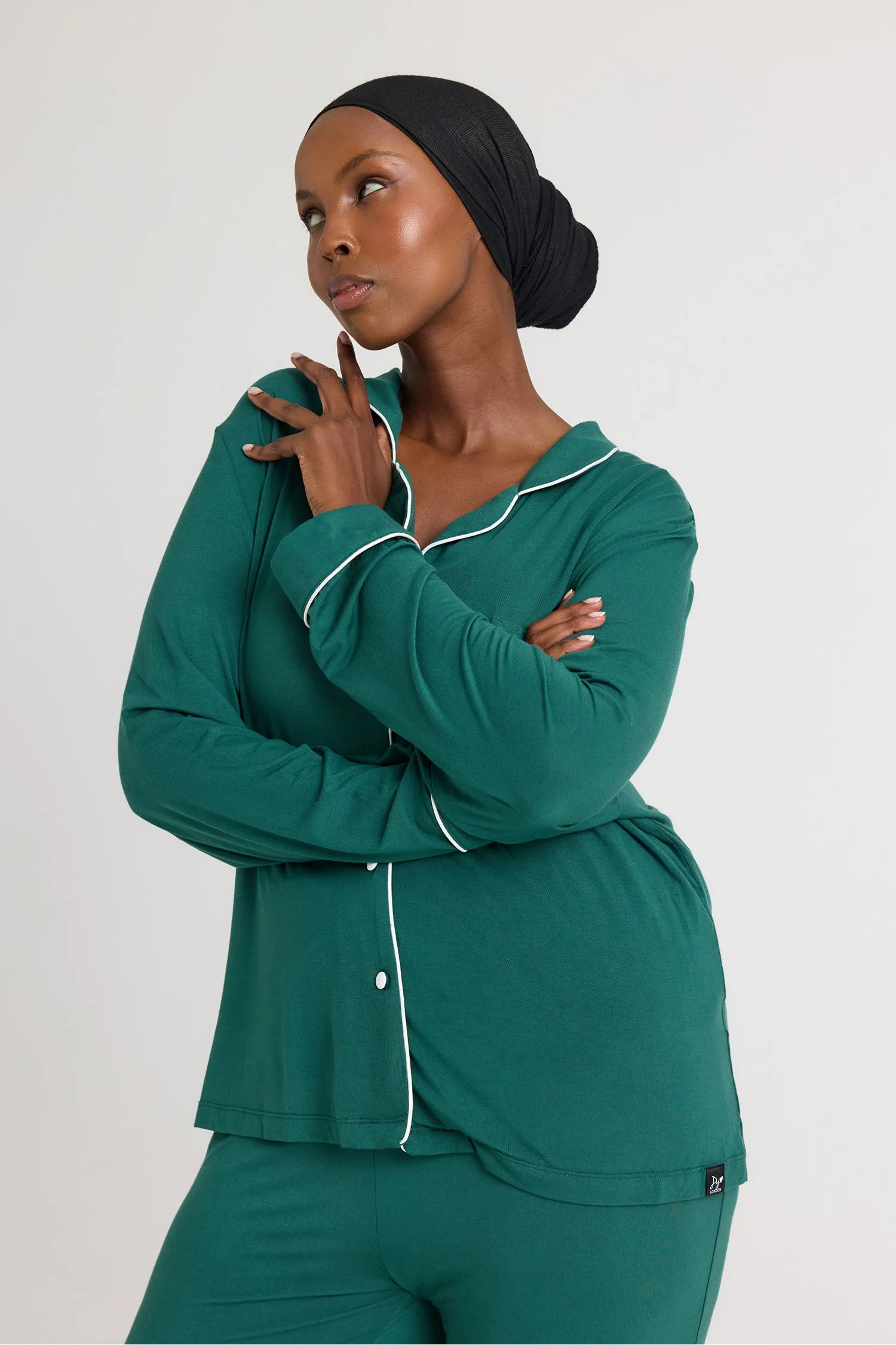 Bamboo Pajama Set in Green sold by Pretty You London product image thumbnail 5