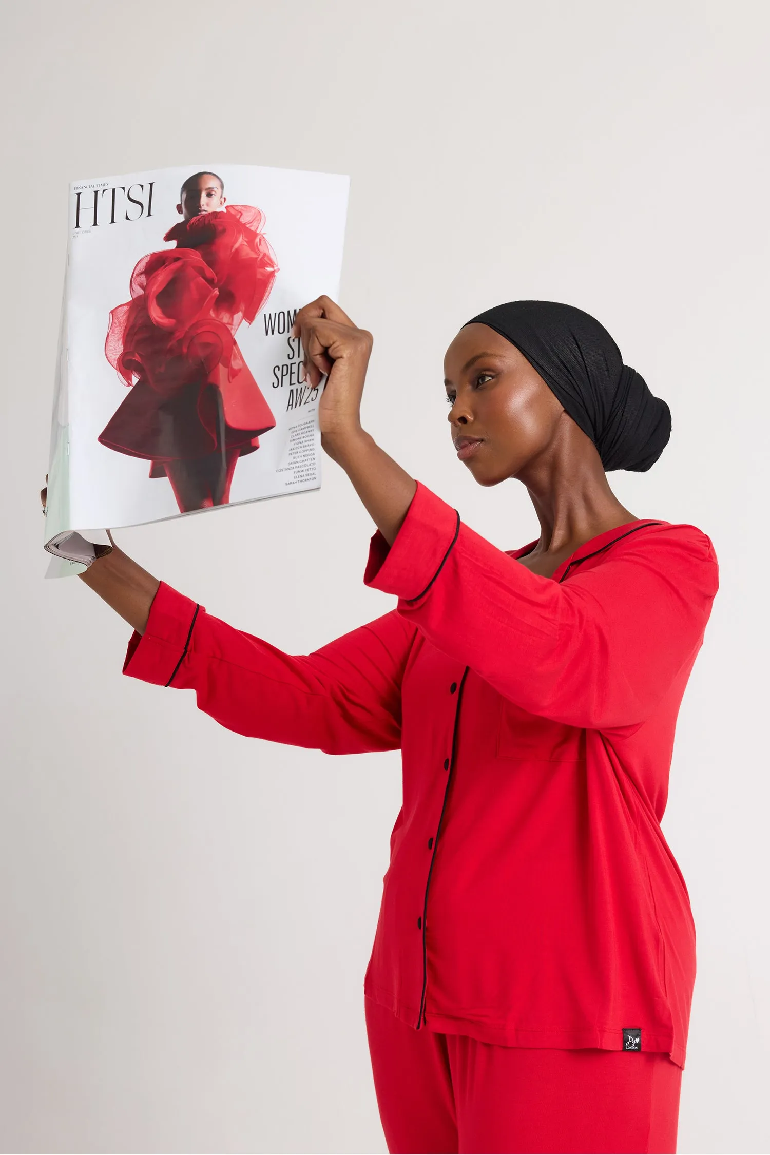 Bamboo Pajama Set in Red sold by Pretty You London product image thumbnail 2