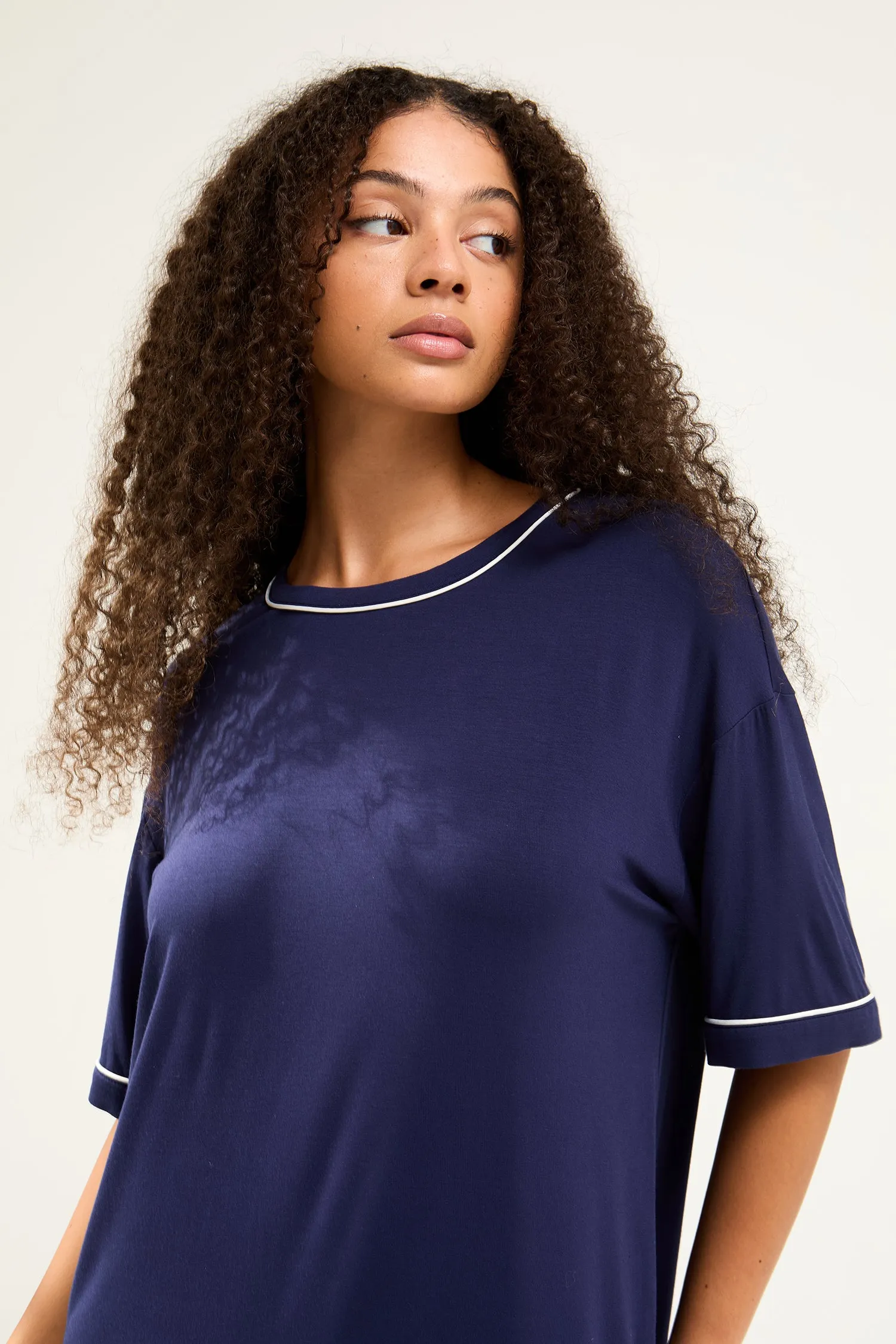 Bamboo Classic Tee Dress in Midnight sold by Pretty You London product image thumbnail 2