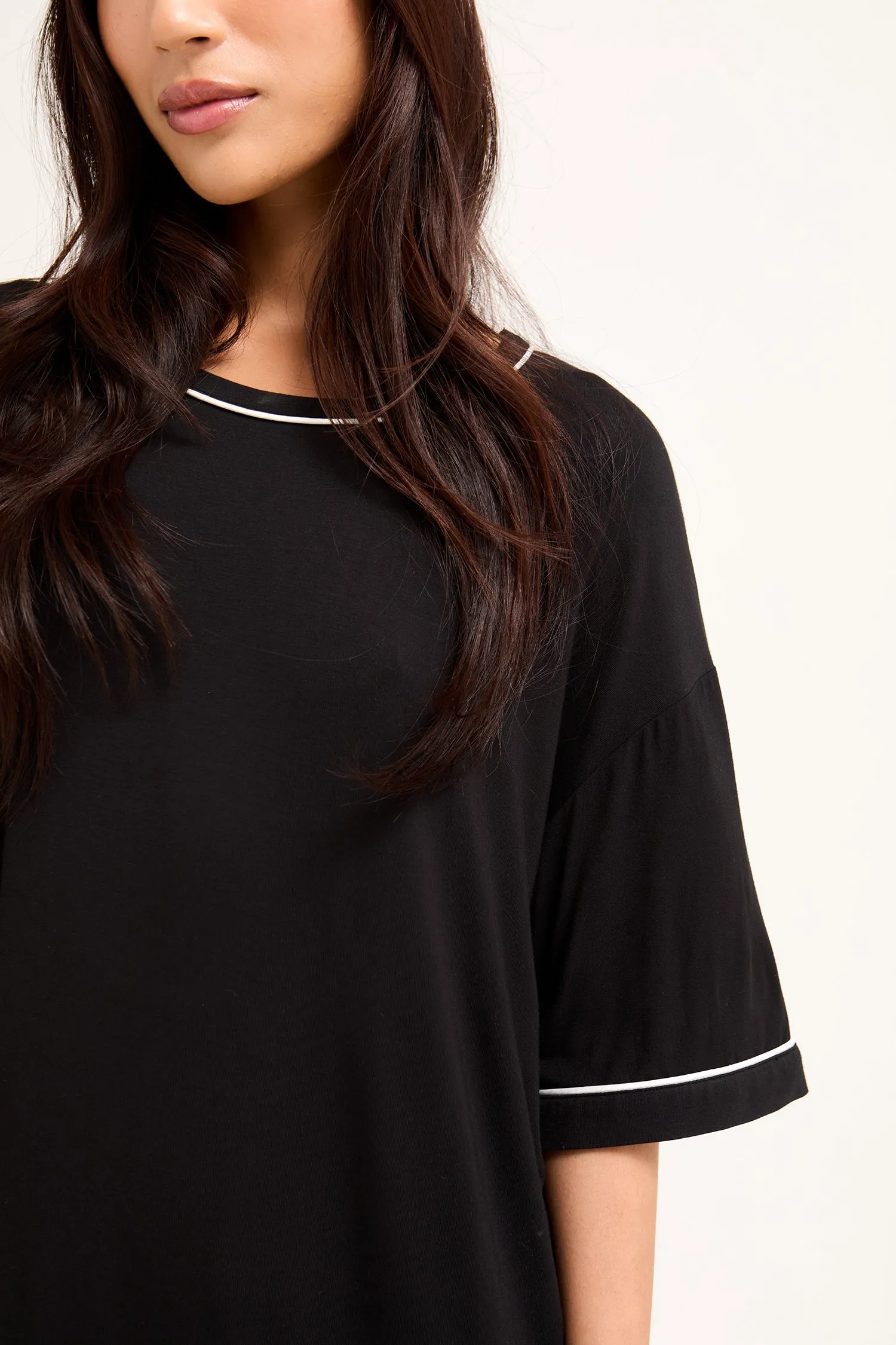 Bamboo Classic Tee Dress in Black sold by Pretty You London product image thumbnail 2