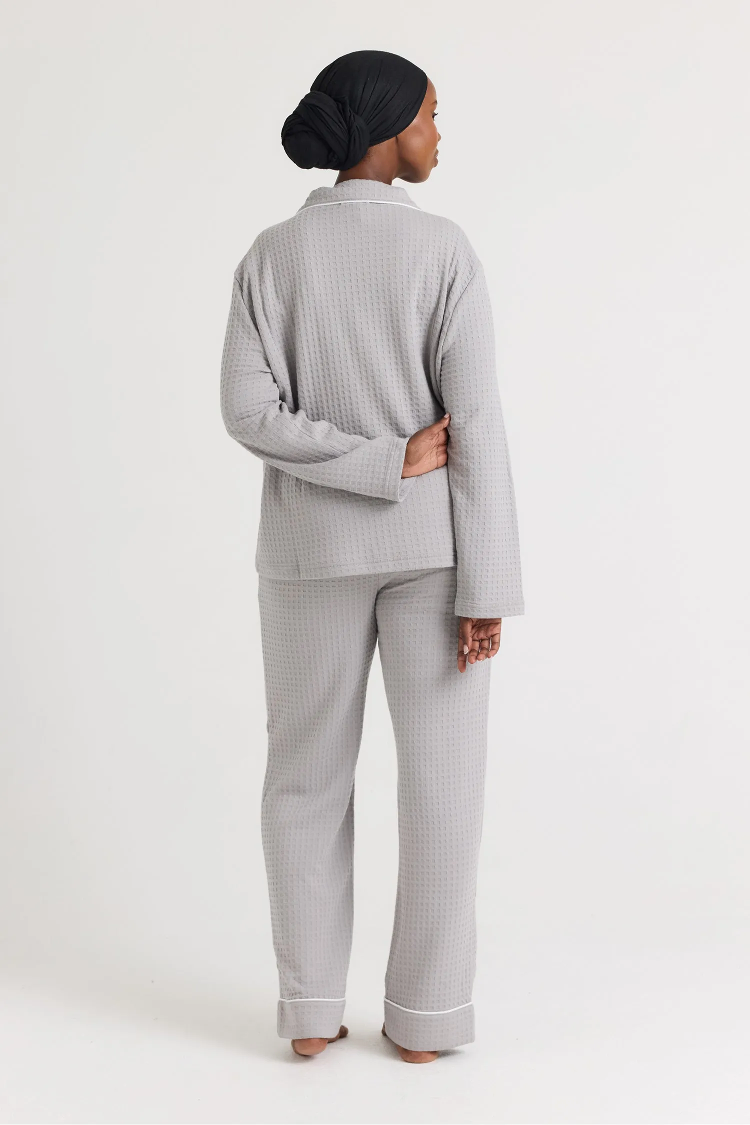 Luxury Suite Waffle PJ Set in Gray sold by Pretty You London product image thumbnail 3