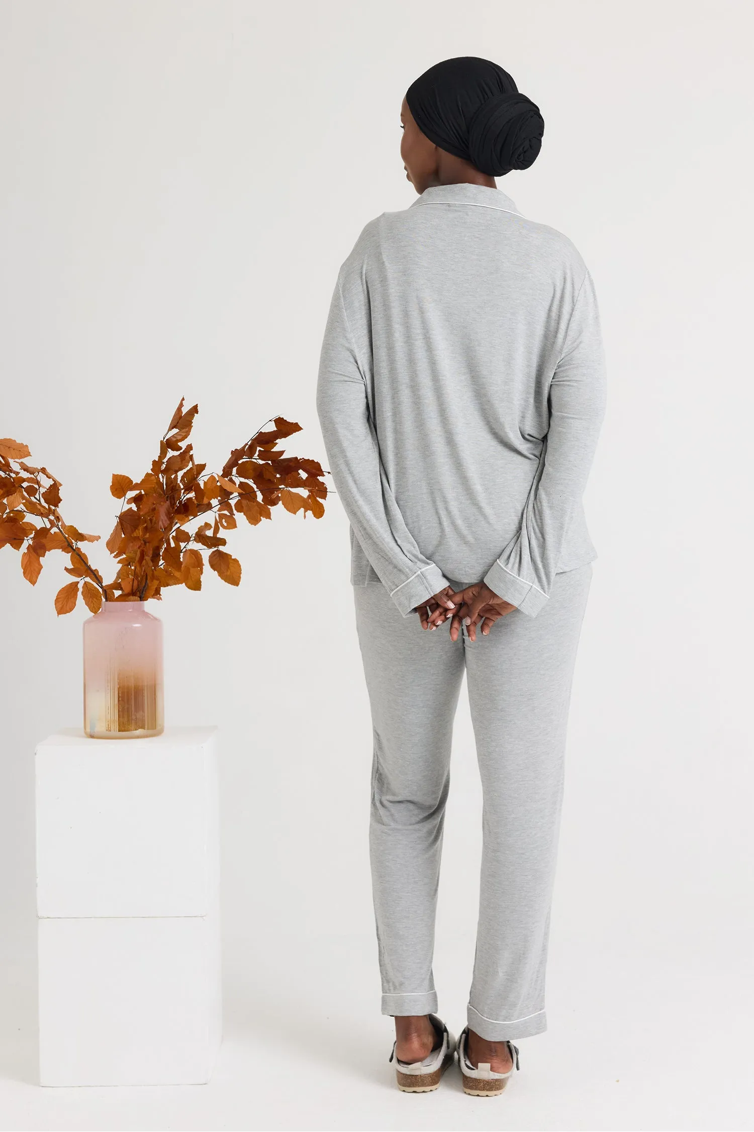 Bamboo Pajama Set in Gray Marl sold by Pretty You London product image thumbnail 3