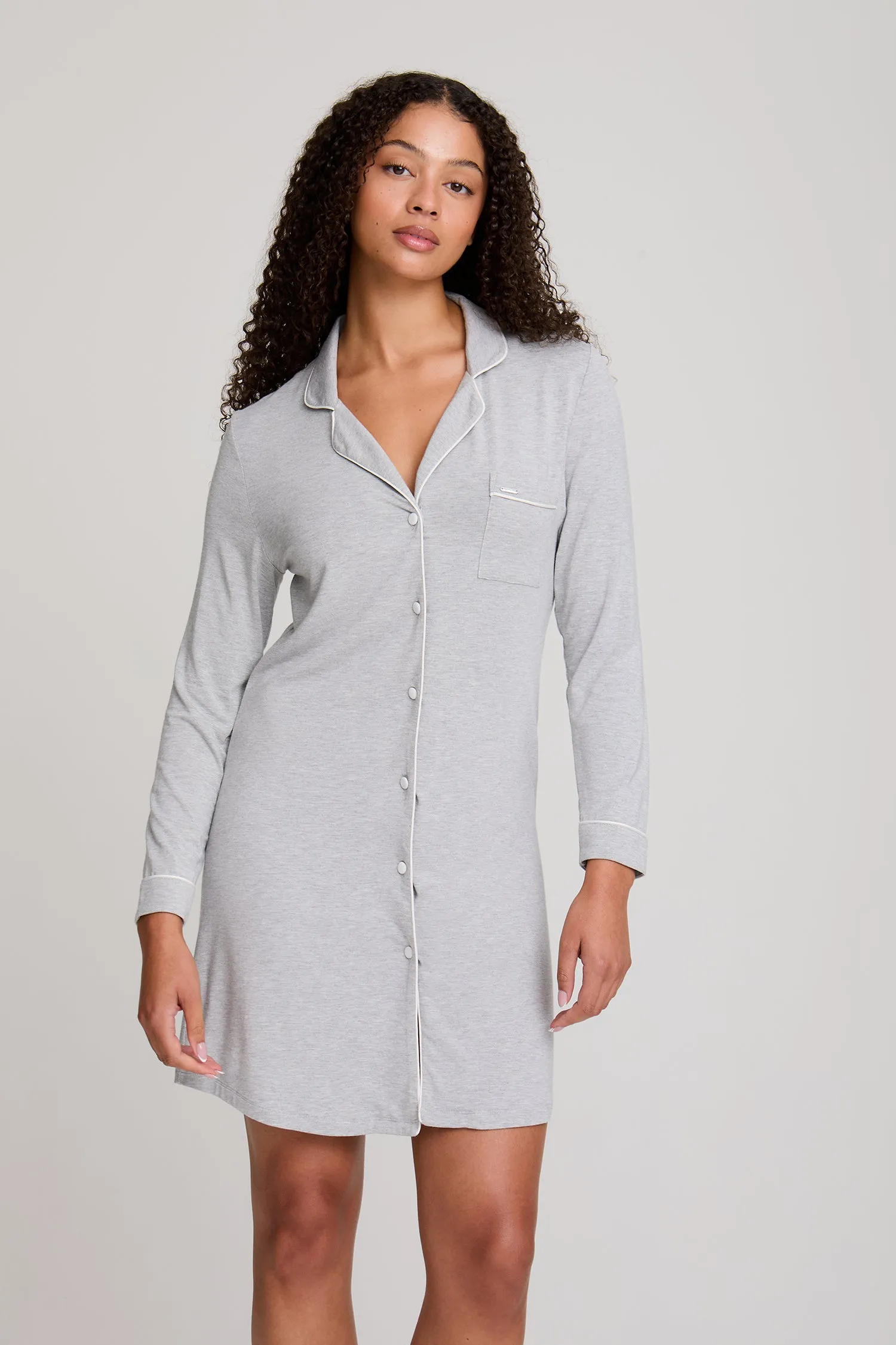 Bamboo Nightshirt in Gray Marl sold by Pretty You London product image thumbnail 3