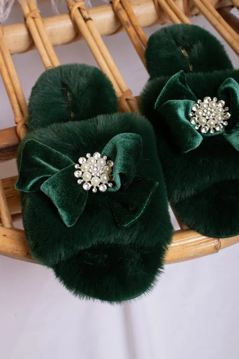 Anya Slippers in Green sold by Pretty You London product image thumbnail 3