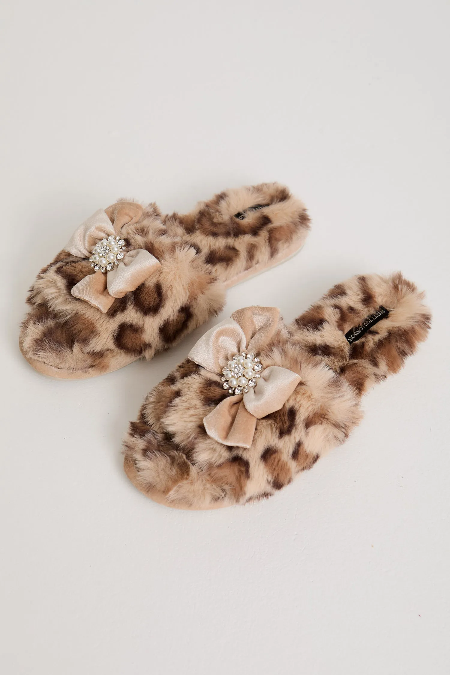 Anya Slippers in Leopard sold by Pretty You London product image thumbnail 4