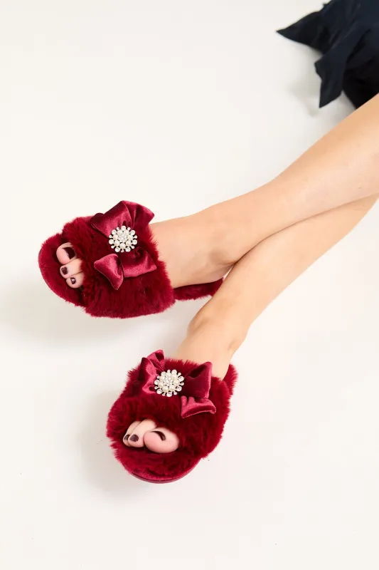 Anya Slippers in Red sold by Pretty You London