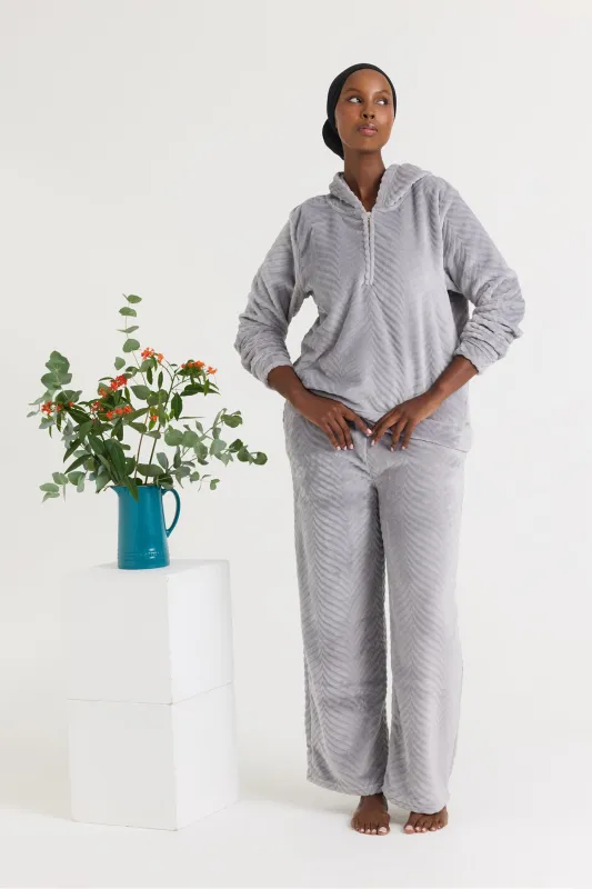 Cozy Chevron Lounge Suit in Shale Gray sold by Pretty You London