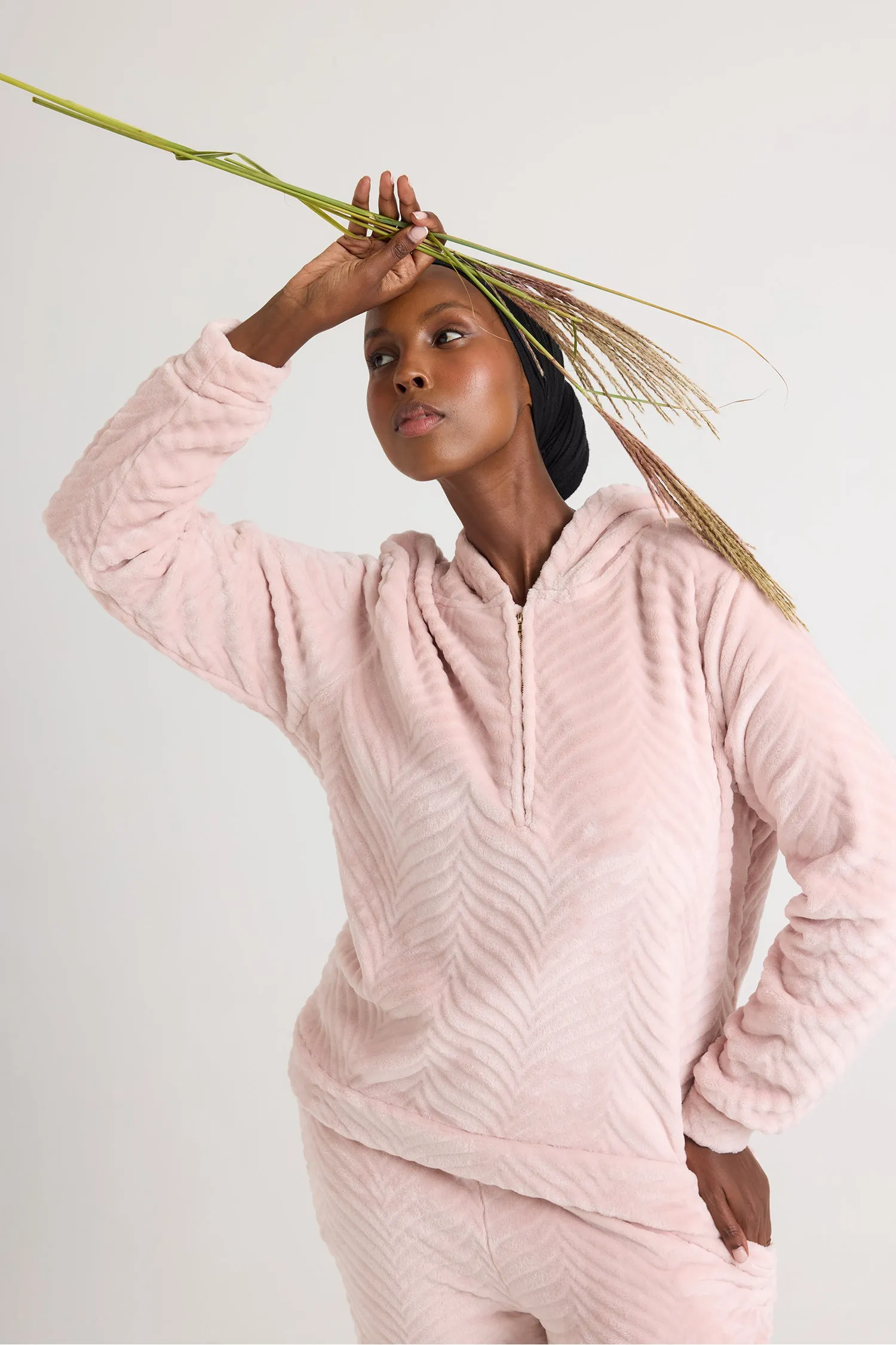 Cozy Chevron Lounge Suit in Rose sold by Pretty You London product image thumbnail 5