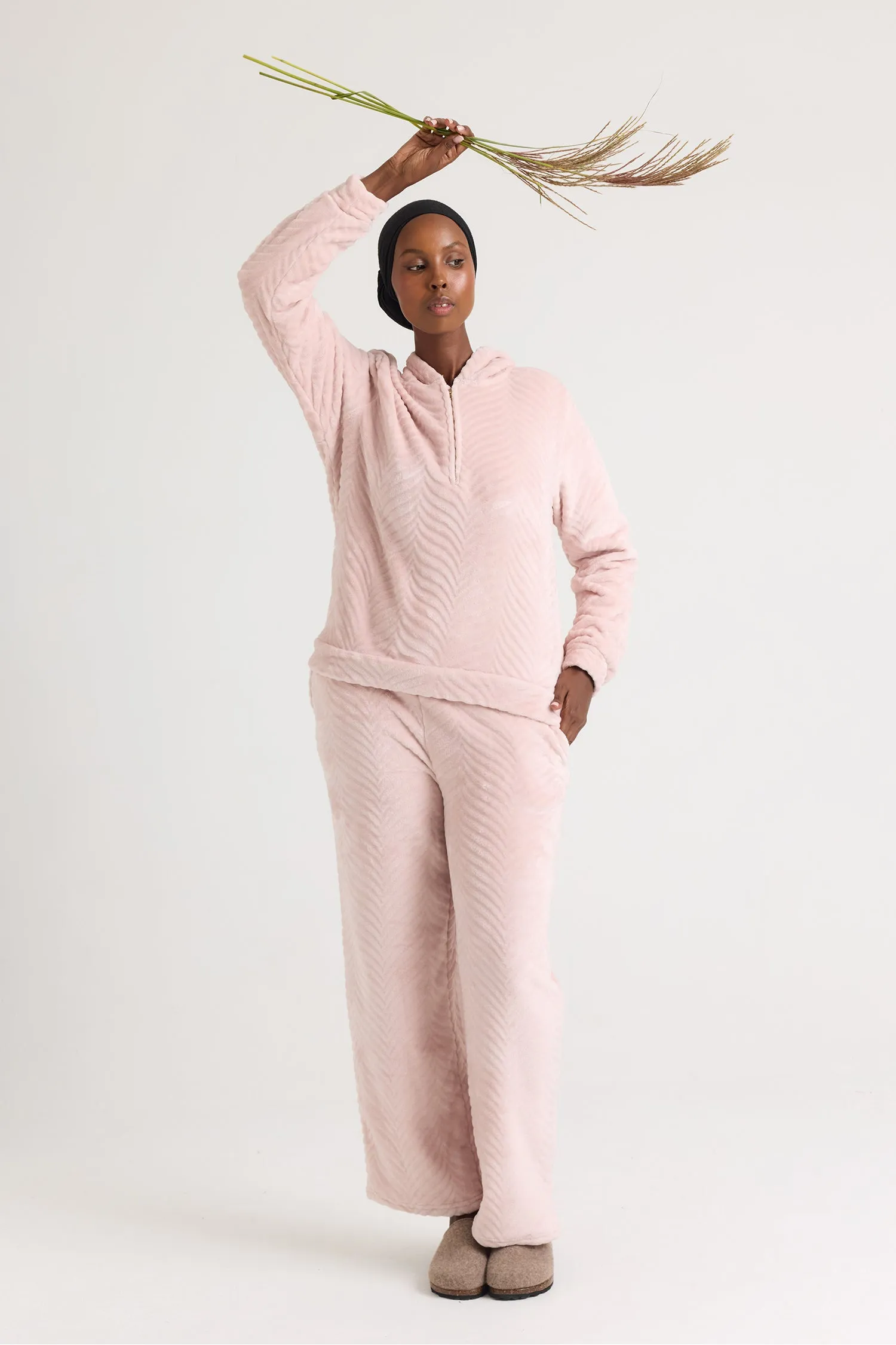 Cozy Chevron Lounge Suit in Rose sold by Pretty You London