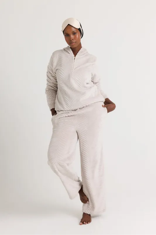 Cozy Chevron Lounge Suit in Almond sold by Pretty You London