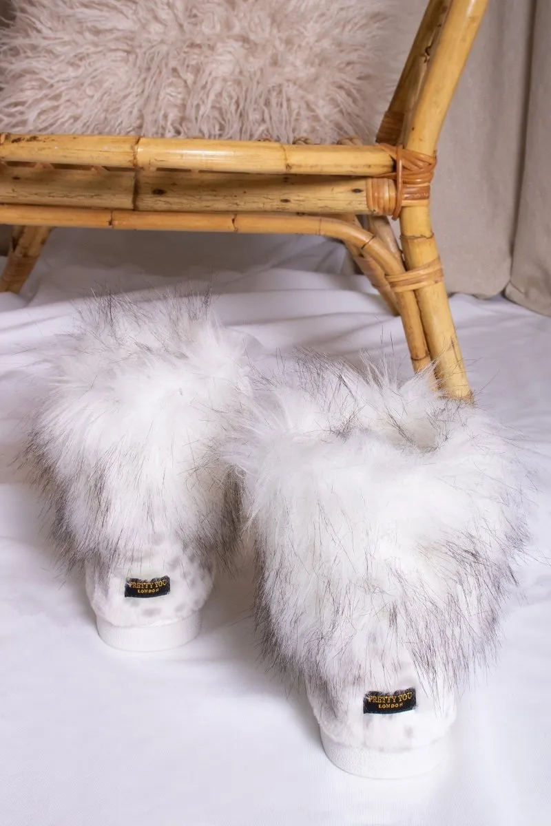 Fern Slippers in Snow Leopard sold by Pretty You London product image thumbnail 2