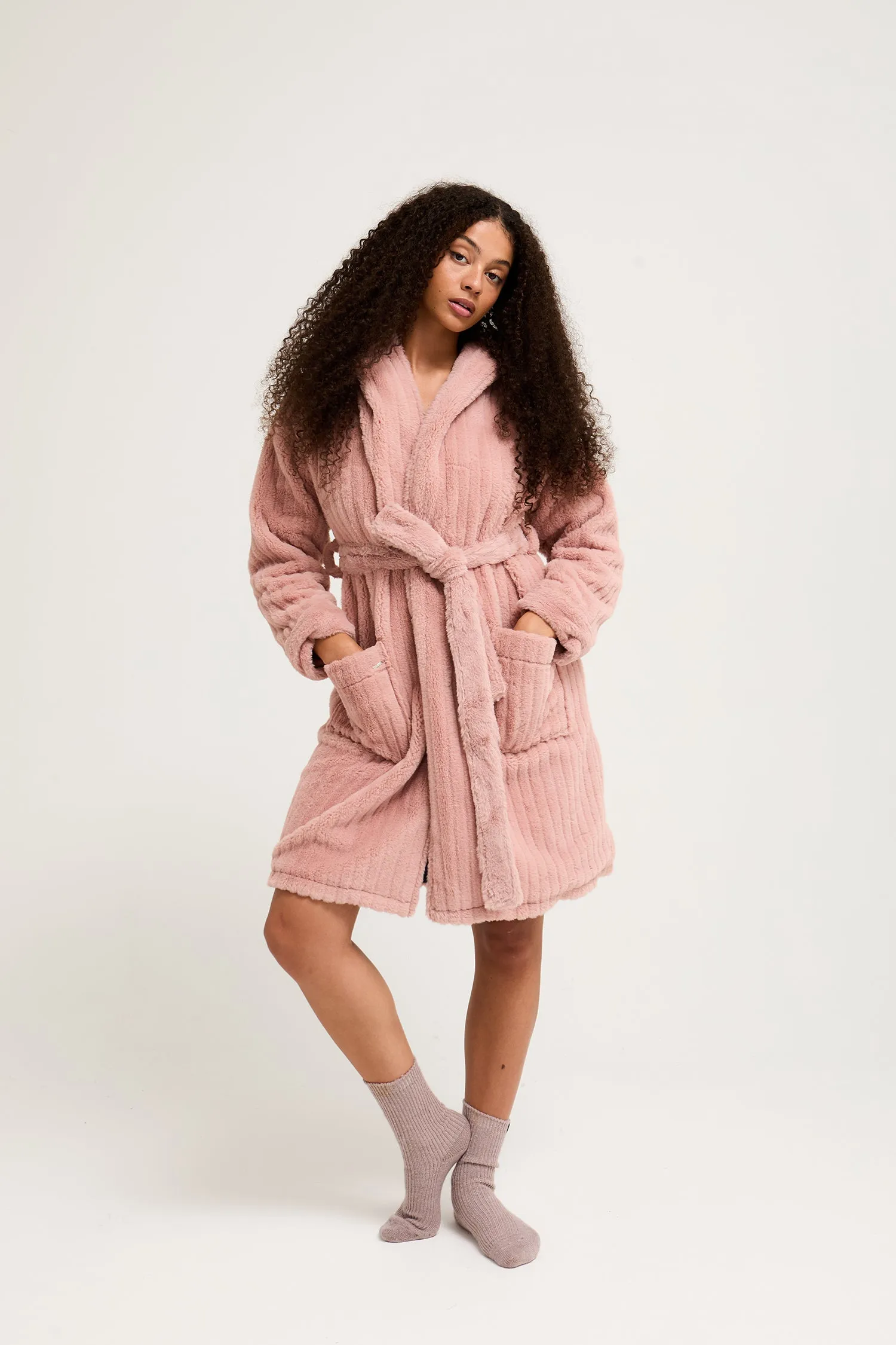 Cloud Dressing Gown in Dusky Pink sold by Pretty You London product image thumbnail 5