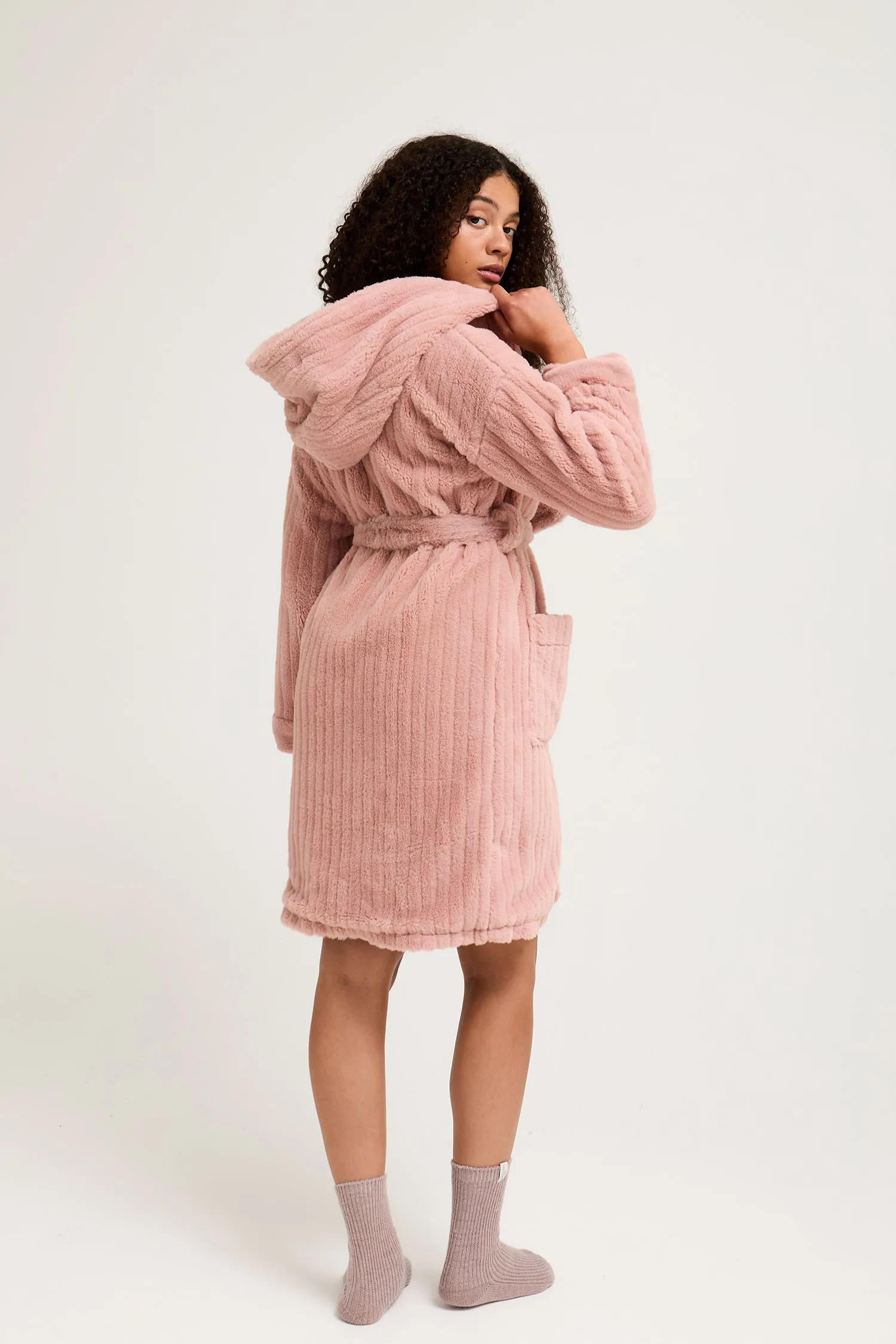 Cloud Dressing Gown in Dusky Pink sold by Pretty You London product image thumbnail 3