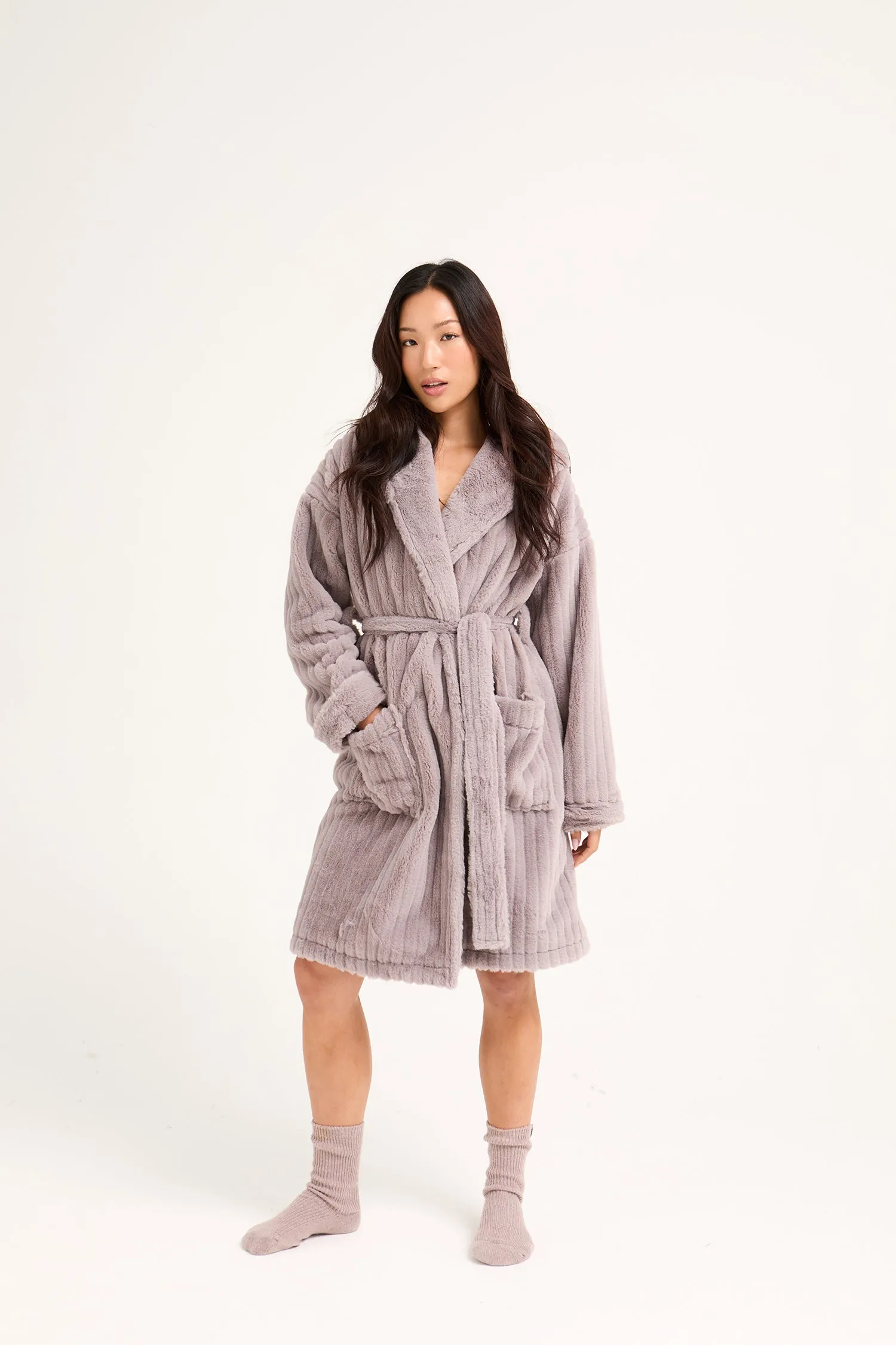Cloud Dressing Gown in Mink sold by Pretty You London product image thumbnail 5