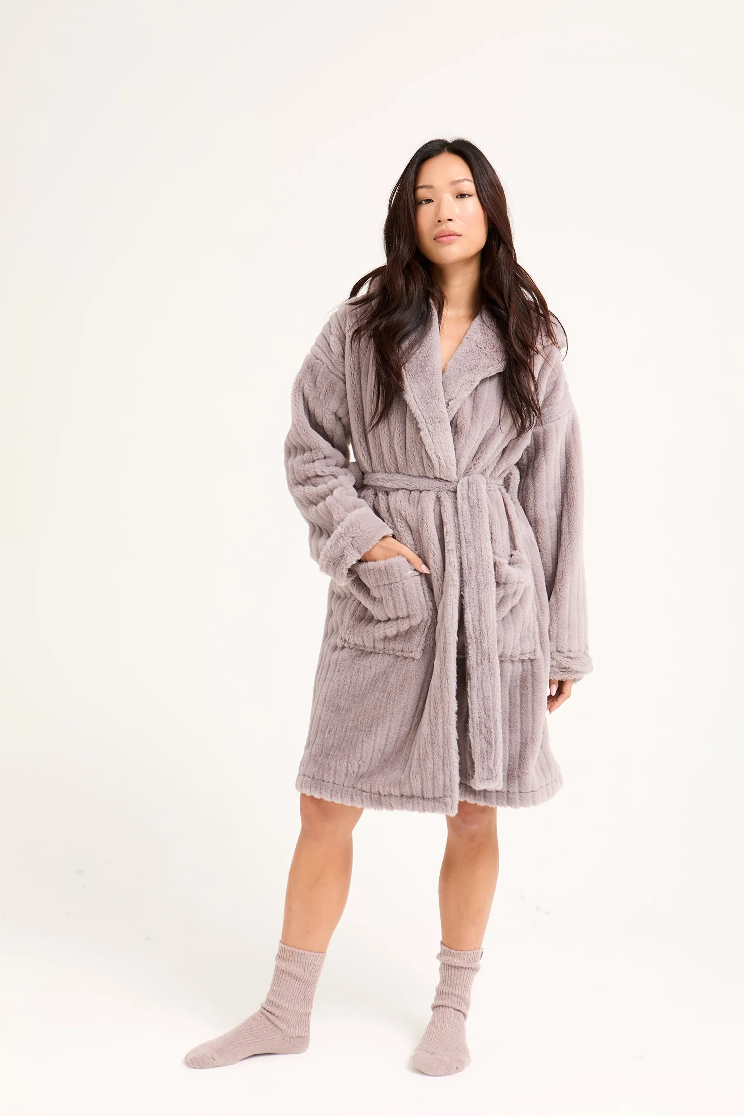 Cloud Dressing Gown in Mink sold by Pretty You London product image thumbnail 2