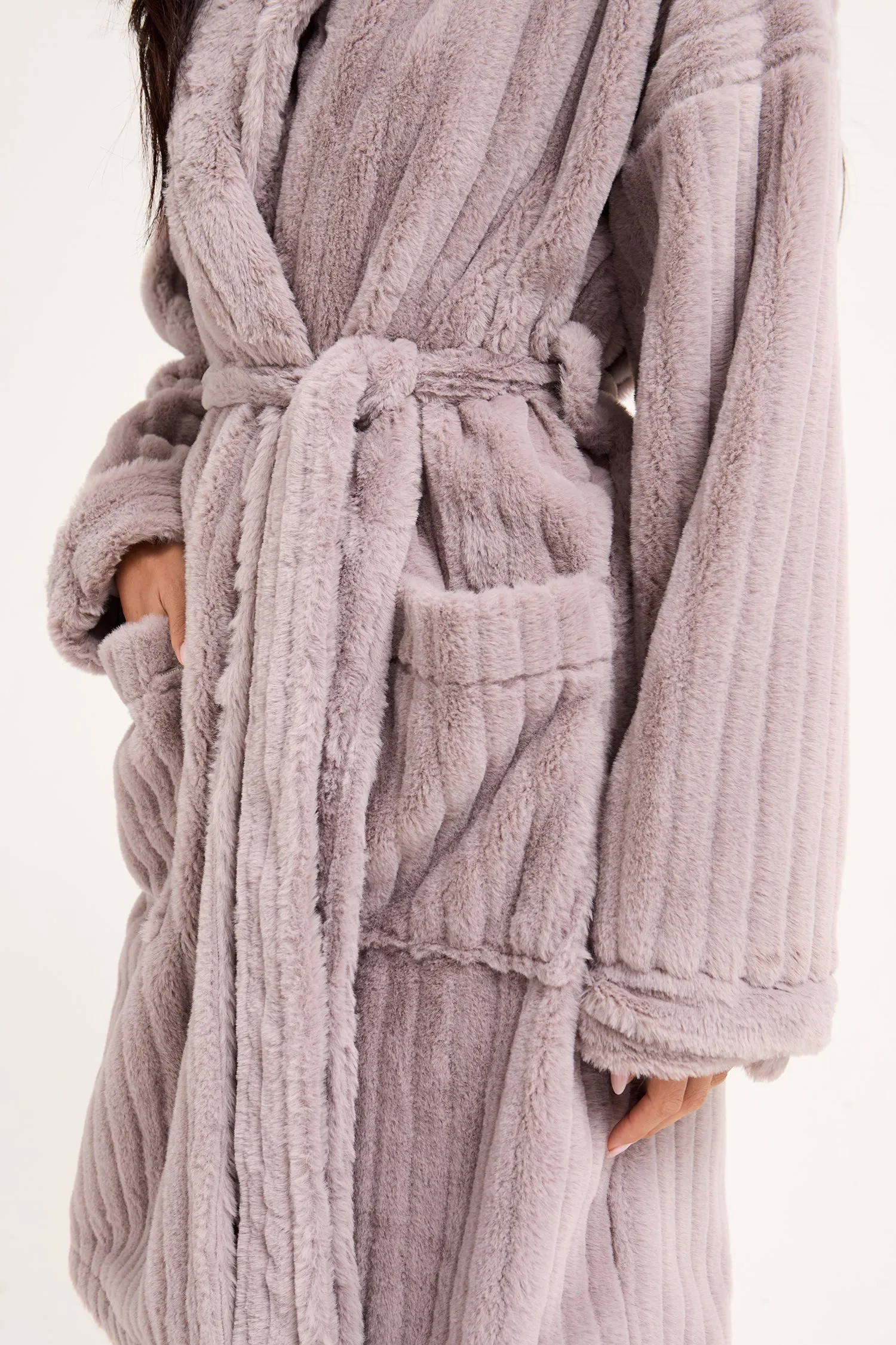 Cloud Dressing Gown in Mink sold by Pretty You London product image thumbnail 3