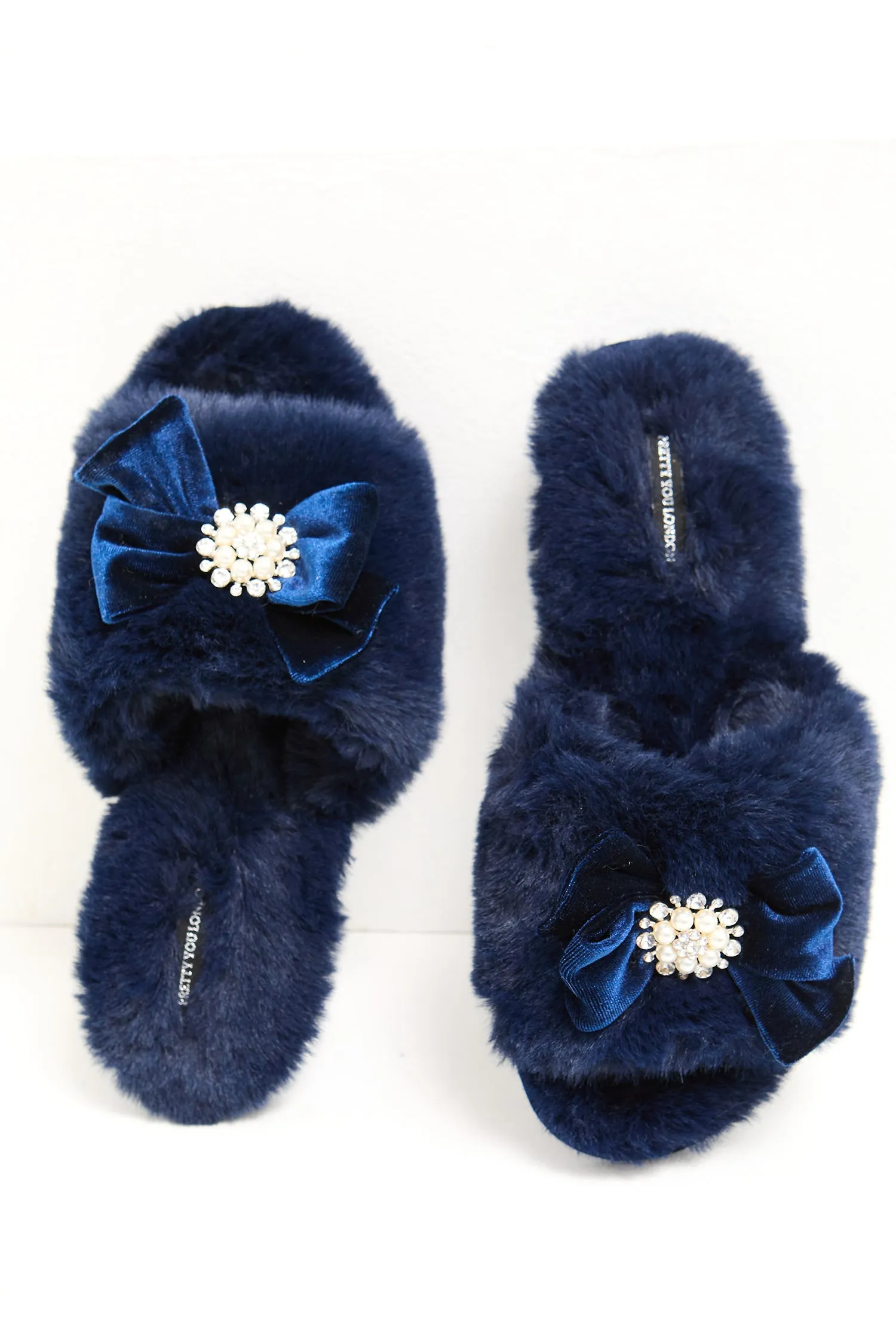 Anya Slippers in Navy sold by Pretty You London product image thumbnail 2