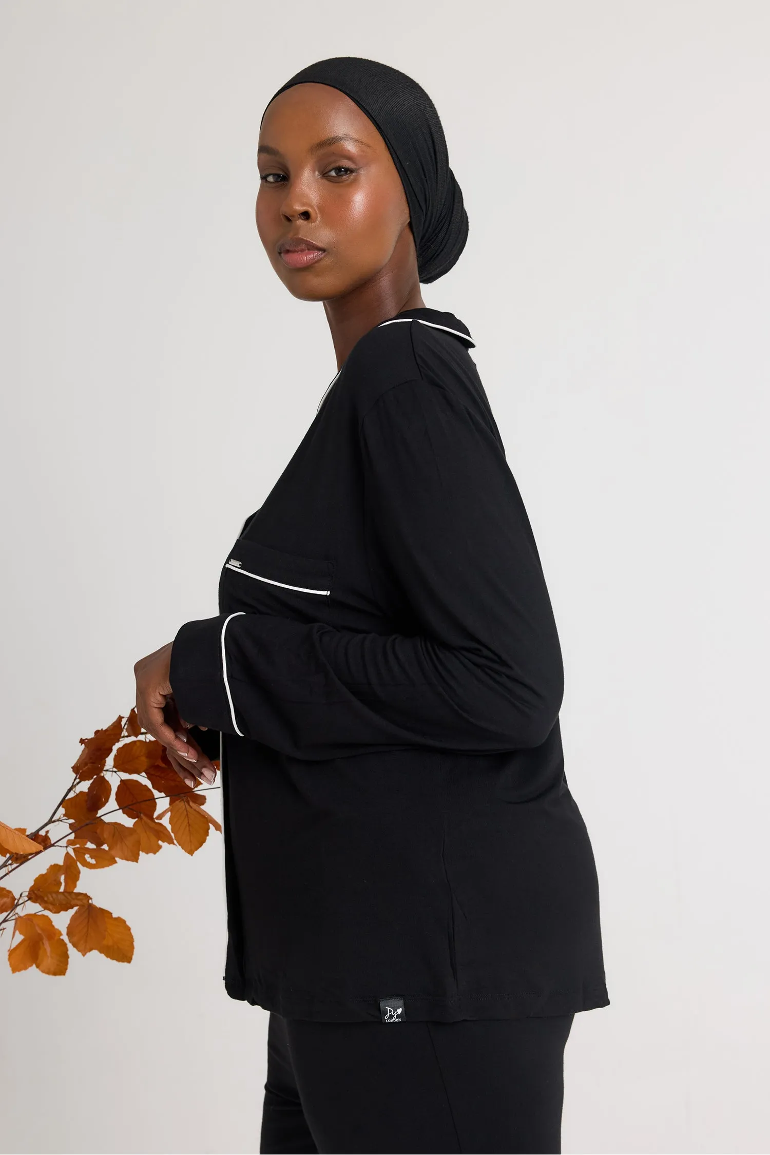 Bamboo Pajama Set in Black sold by Pretty You London product image thumbnail 5