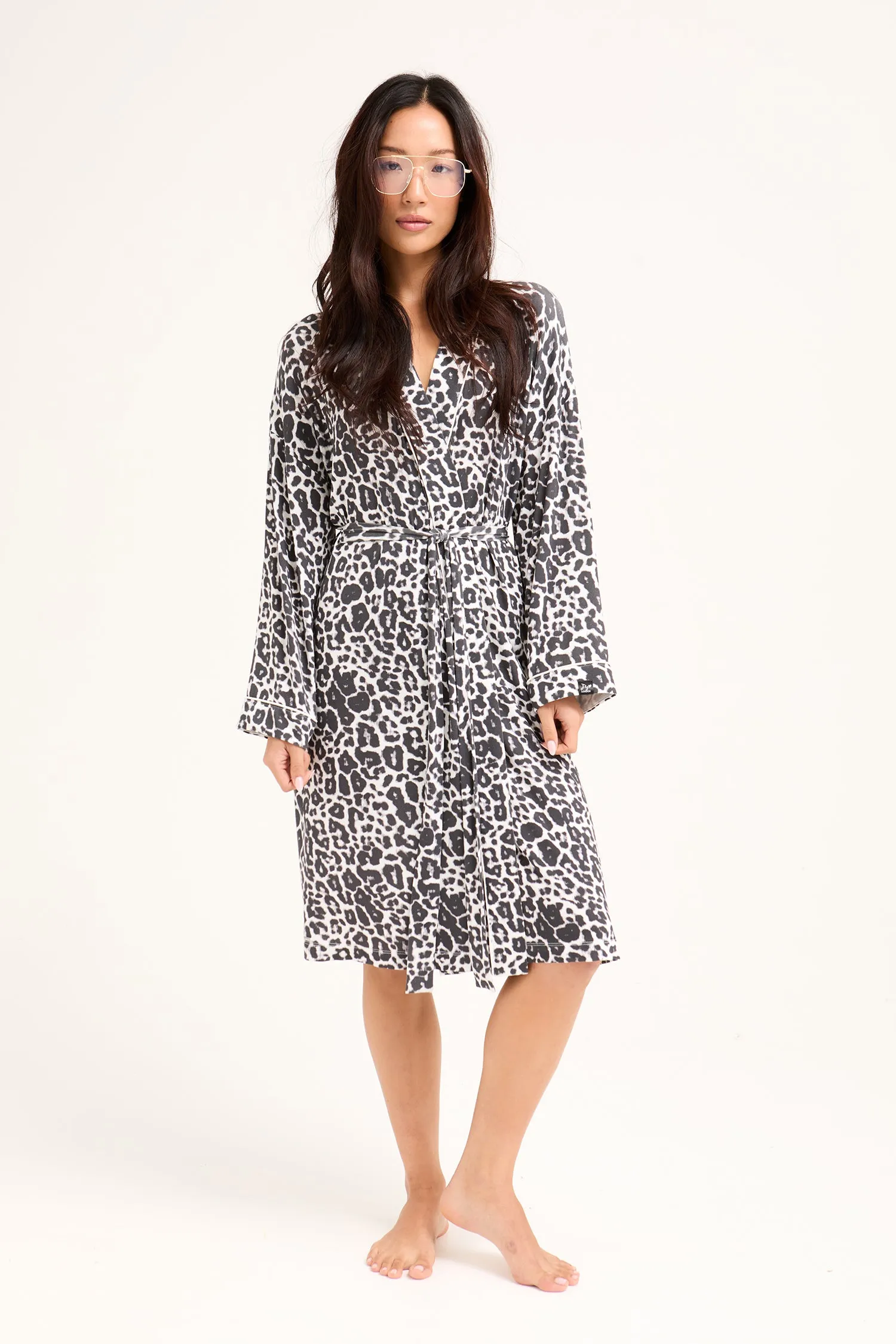 Bamboo Kimono Robe in Luxe Leopard sold by Pretty You London product image thumbnail 5