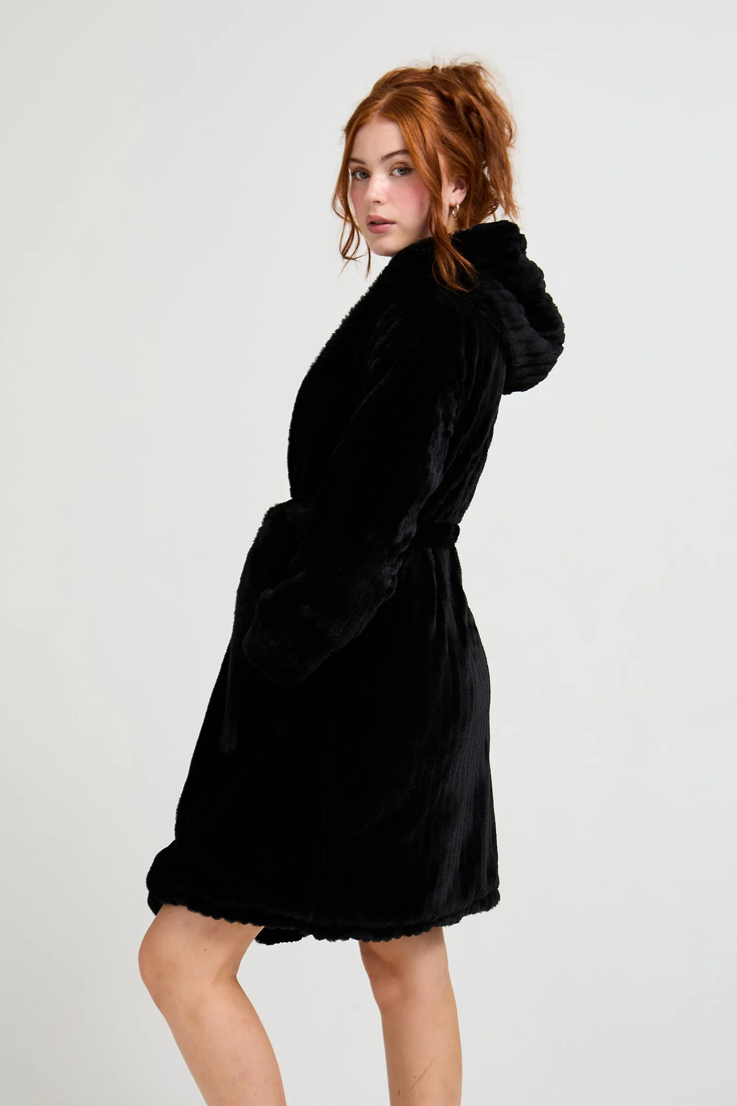 Cloud Dressing Gown in Black sold by Pretty You London product image thumbnail 4