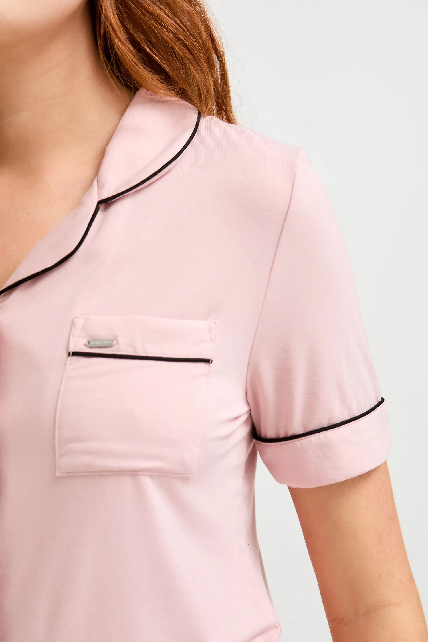 Bamboo Shirt Short Set in Pink sold by Pretty You London product image thumbnail 2