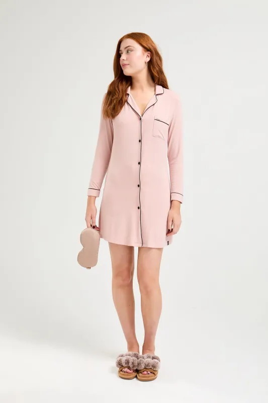 Bamboo Nightshirt in Pink sold by Pretty You London