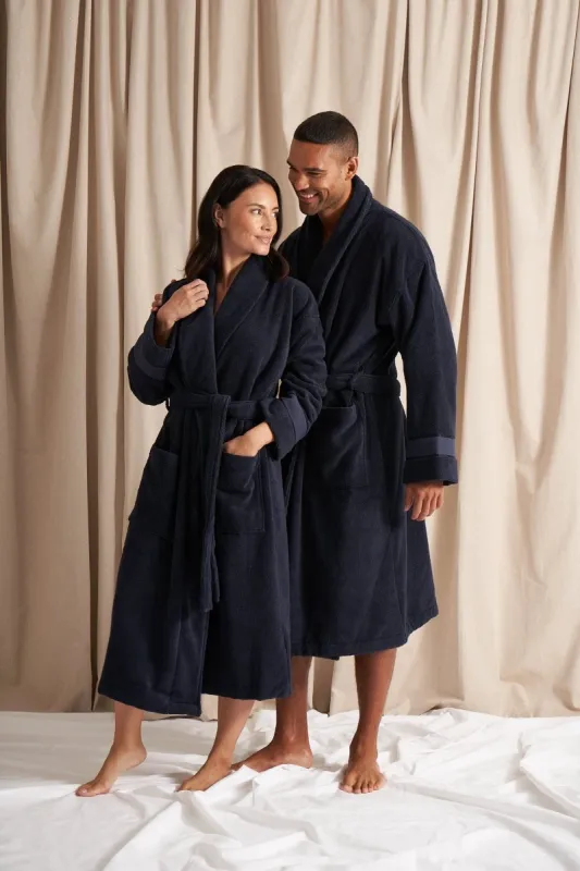 His and Hers Bamboo Towelling Robe in Midnight sold by Pretty You London