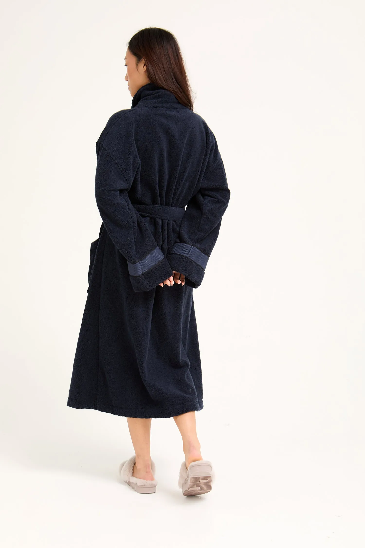 His and Hers Bamboo Towelling Robe in Midnight sold by Pretty You London product image thumbnail 3