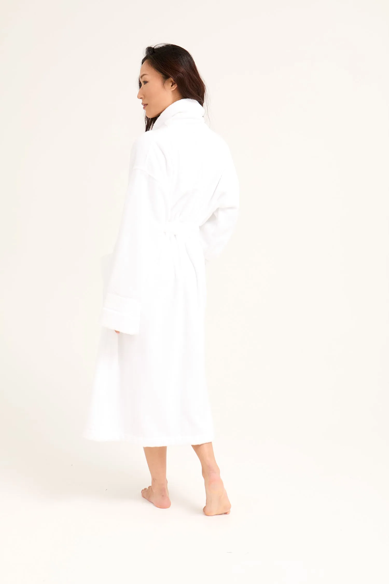 His and Hers Bamboo Towelling Robe in Cloud White sold by Pretty You London product image thumbnail 3