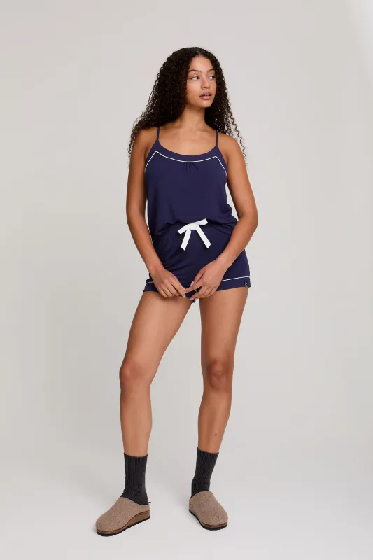 Bamboo Cami Short Pajama Set in Midnight sold by Pretty You London