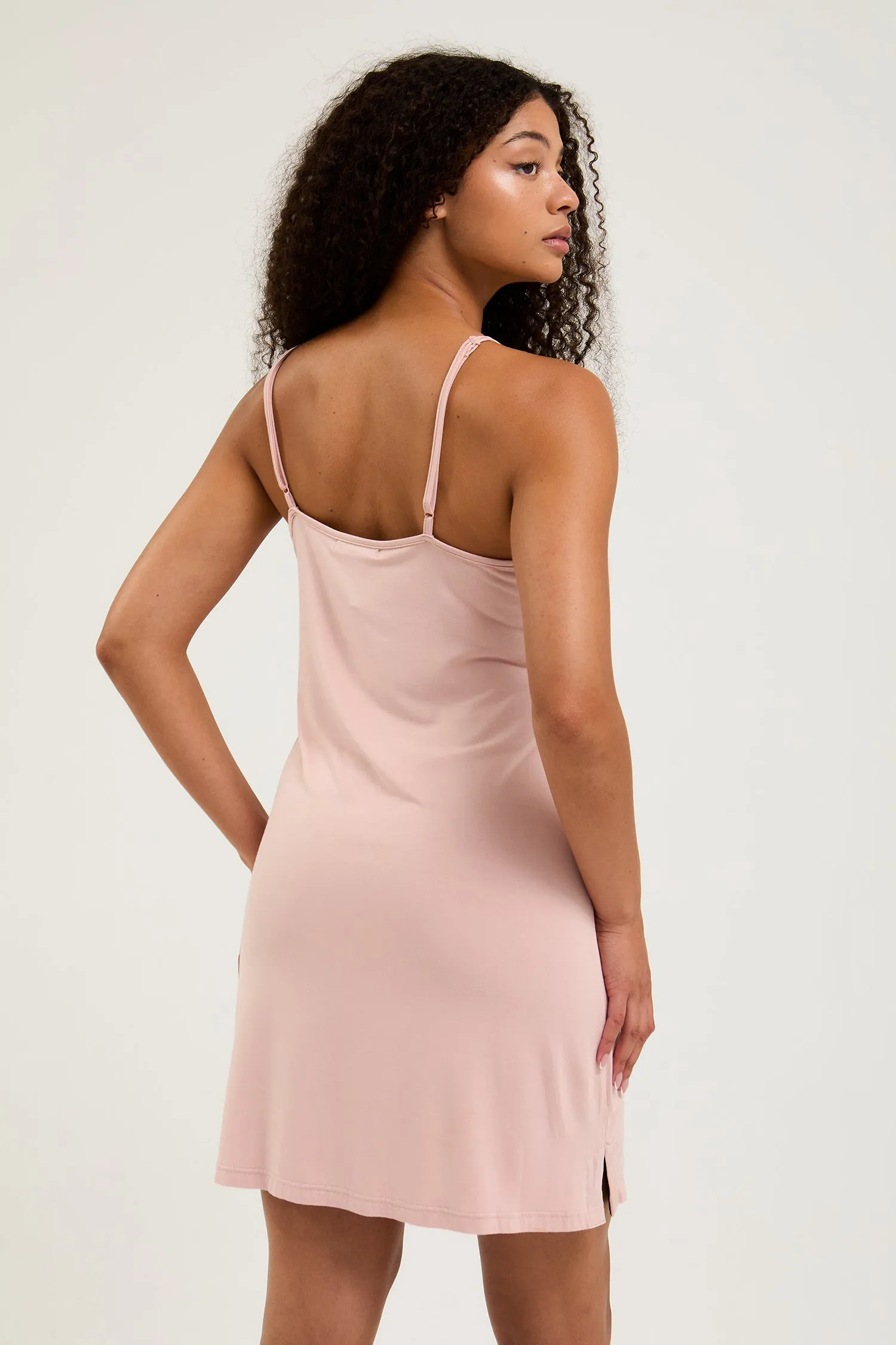 Bamboo Chemise Nightdress in Pink - Wholesale sold by Pretty You London product image thumbnail 3