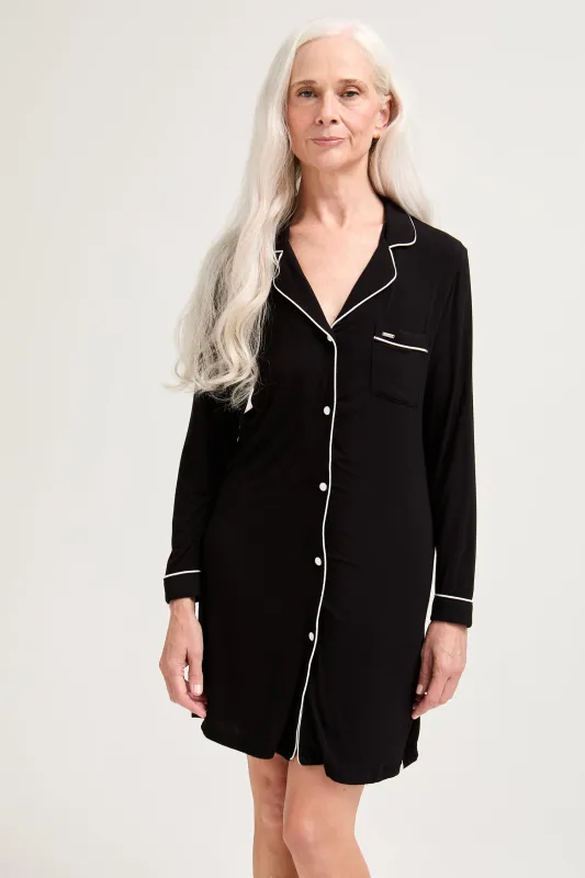 Bamboo Nightshirt in Black - Wholesale sold by Pretty You London