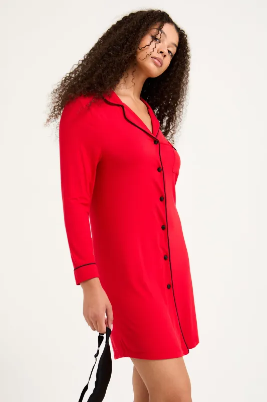 Bamboo Nightshirt in Red - Wholesale sold by Pretty You London