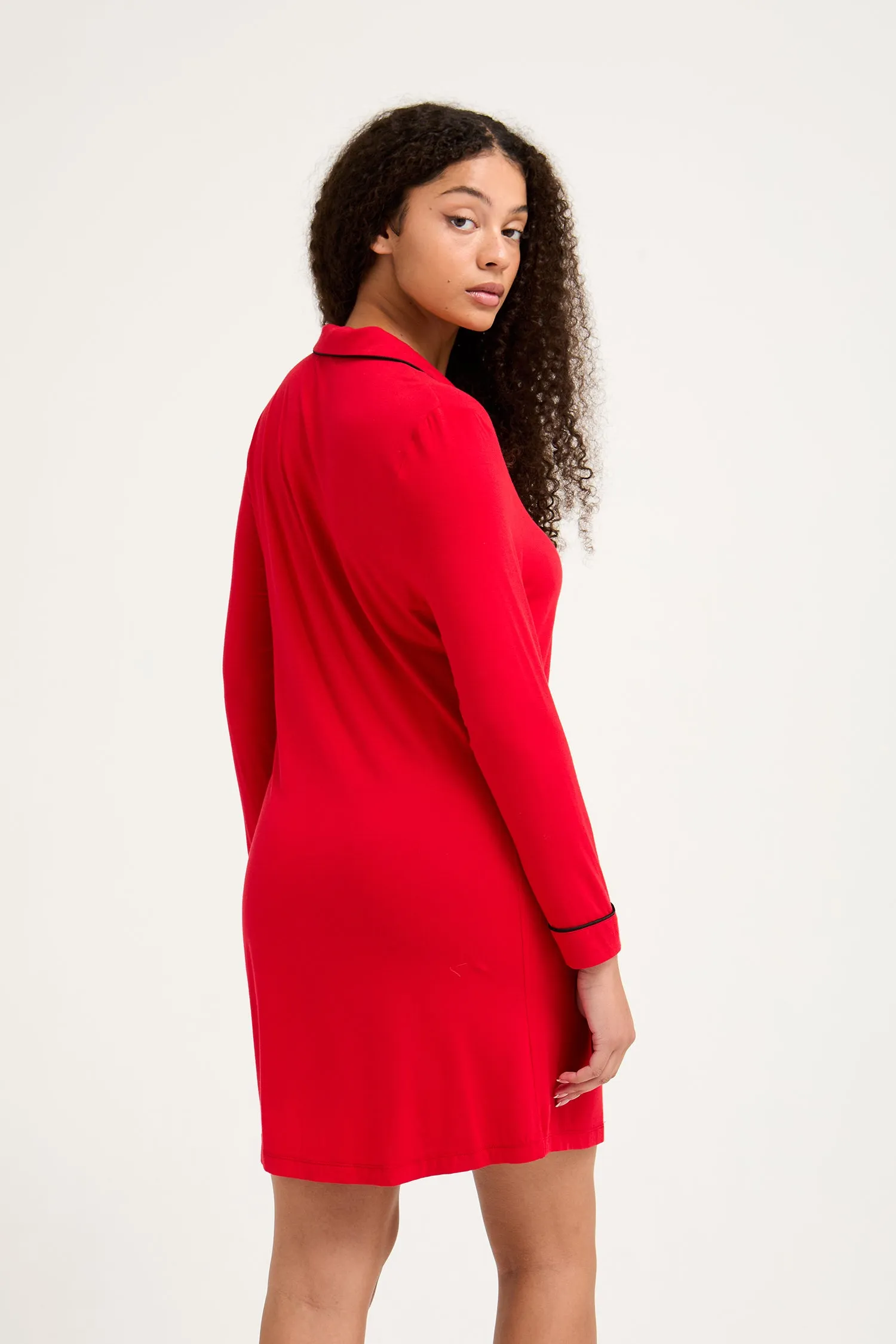 Bamboo Nightshirt in Red - Wholesale sold by Pretty You London product image thumbnail 3