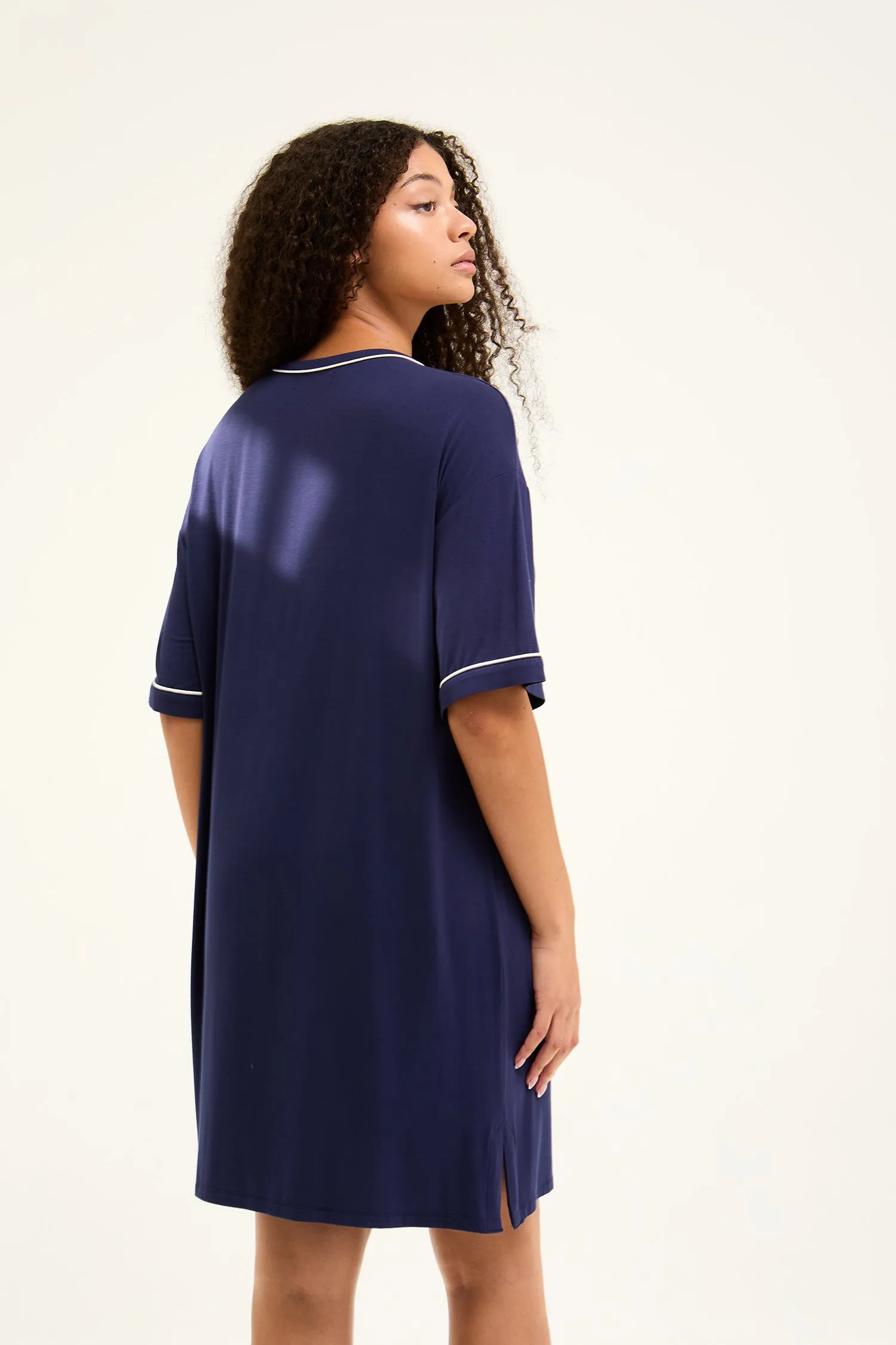 Bamboo Classic Tee Dress in Midnight - Wholesale sold by Pretty You London product image thumbnail 3