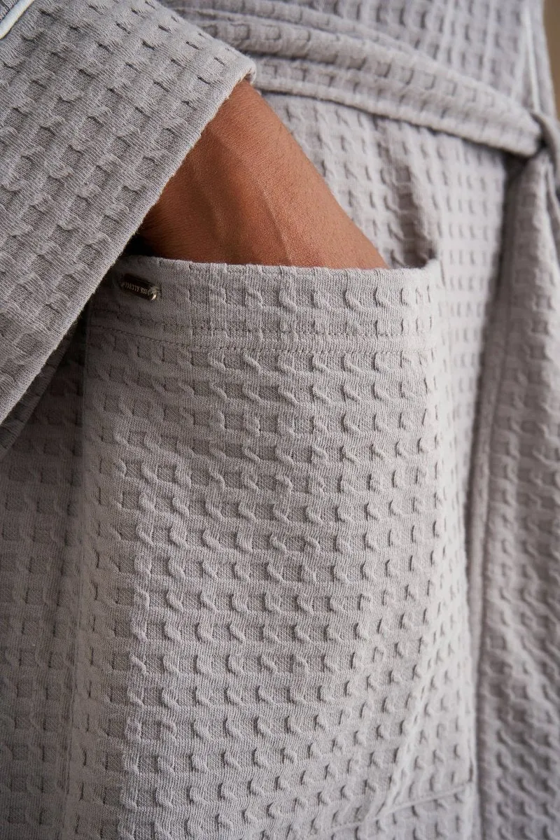 Luxury Suite Waffle Robe in Gray sold by Pretty You London product image thumbnail 2