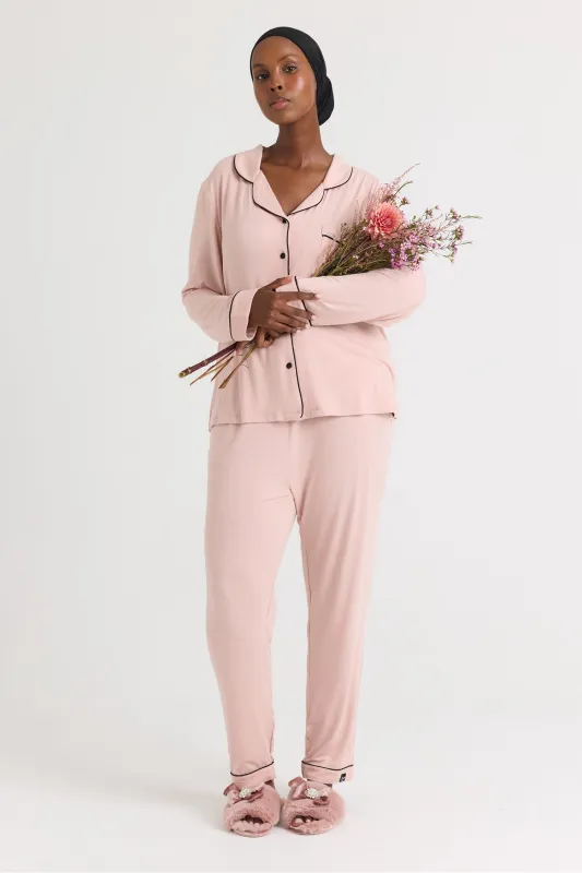 Bamboo Pajama Set in Pink sold by Pretty You London