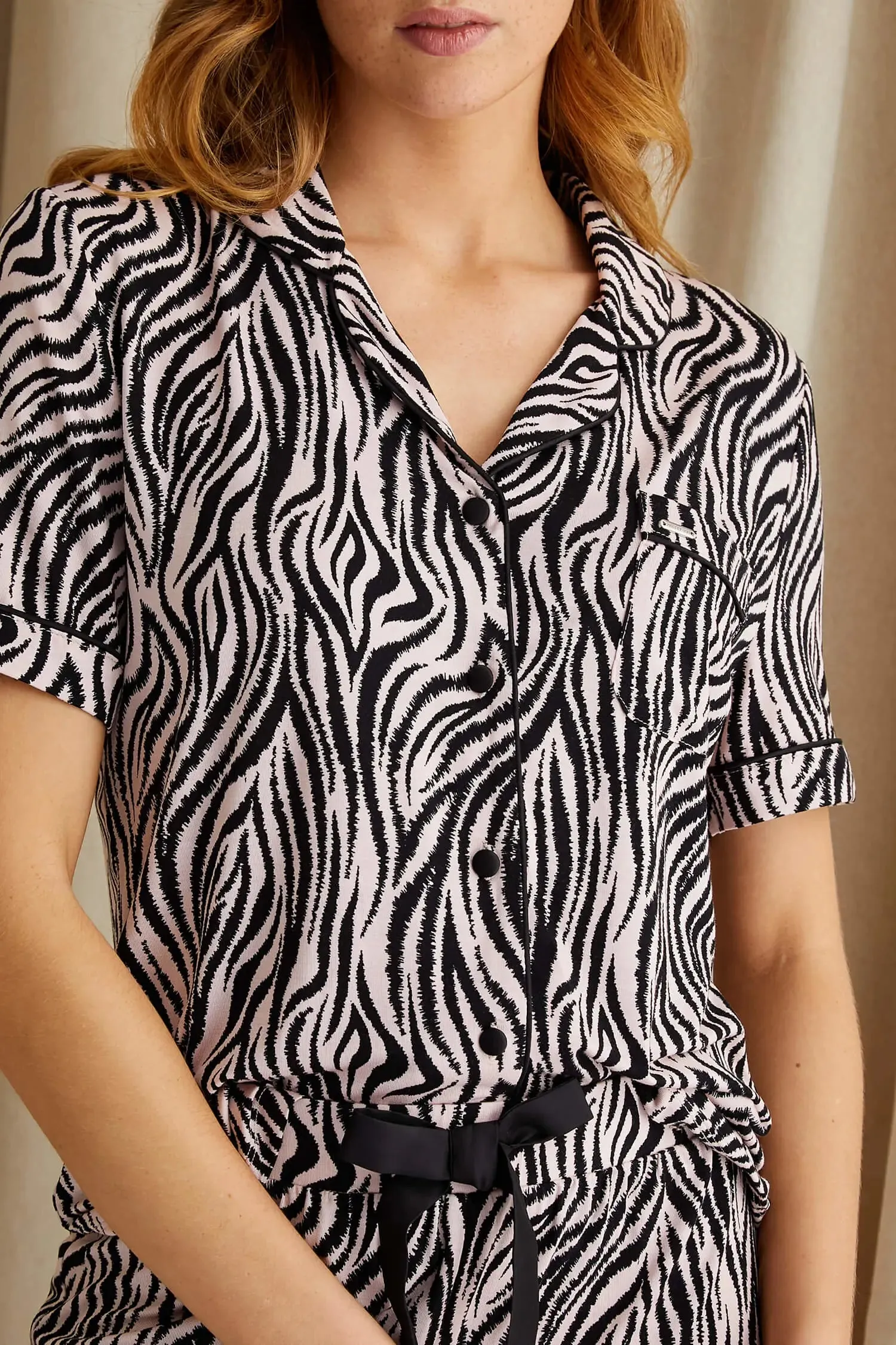 Bamboo Shirt Short Set in Animal Print - Wholesale sold by Pretty You London product image thumbnail 2