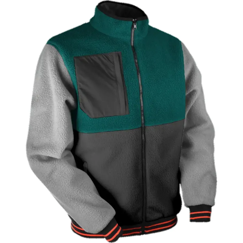 Retro Letterman Jacket - Reversible - Teal-Steel-Platinum-Inferno / M sold by Sun Mountain