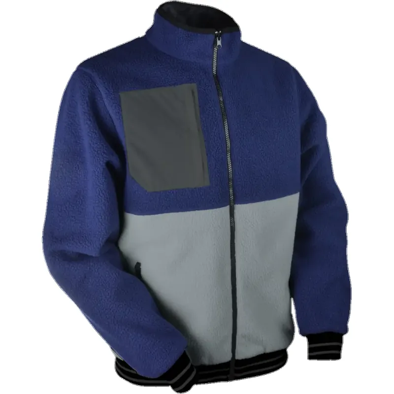 Retro Letterman Jacket - Reversible - Navy-Platinum / L sold by Sun Mountain