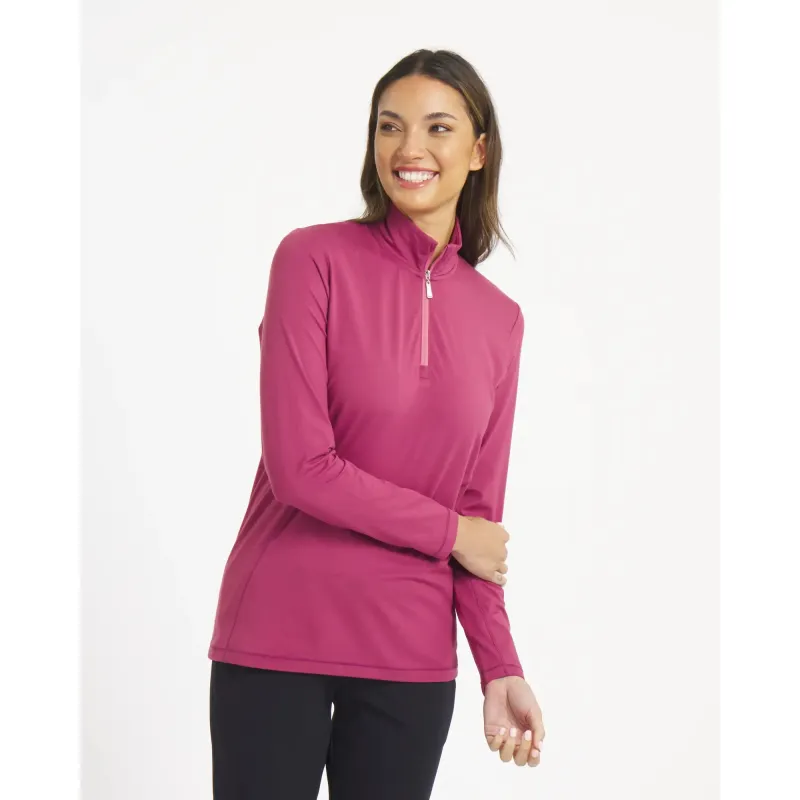 Women's Second Layer Quarter-Zip - Rosewood / 2XL sold by Sun Mountain