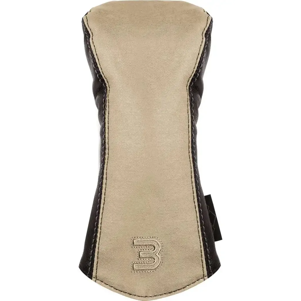Canvas/Leather Headcover 3-Wood - Canvas-Brown sold by Sun Mountain